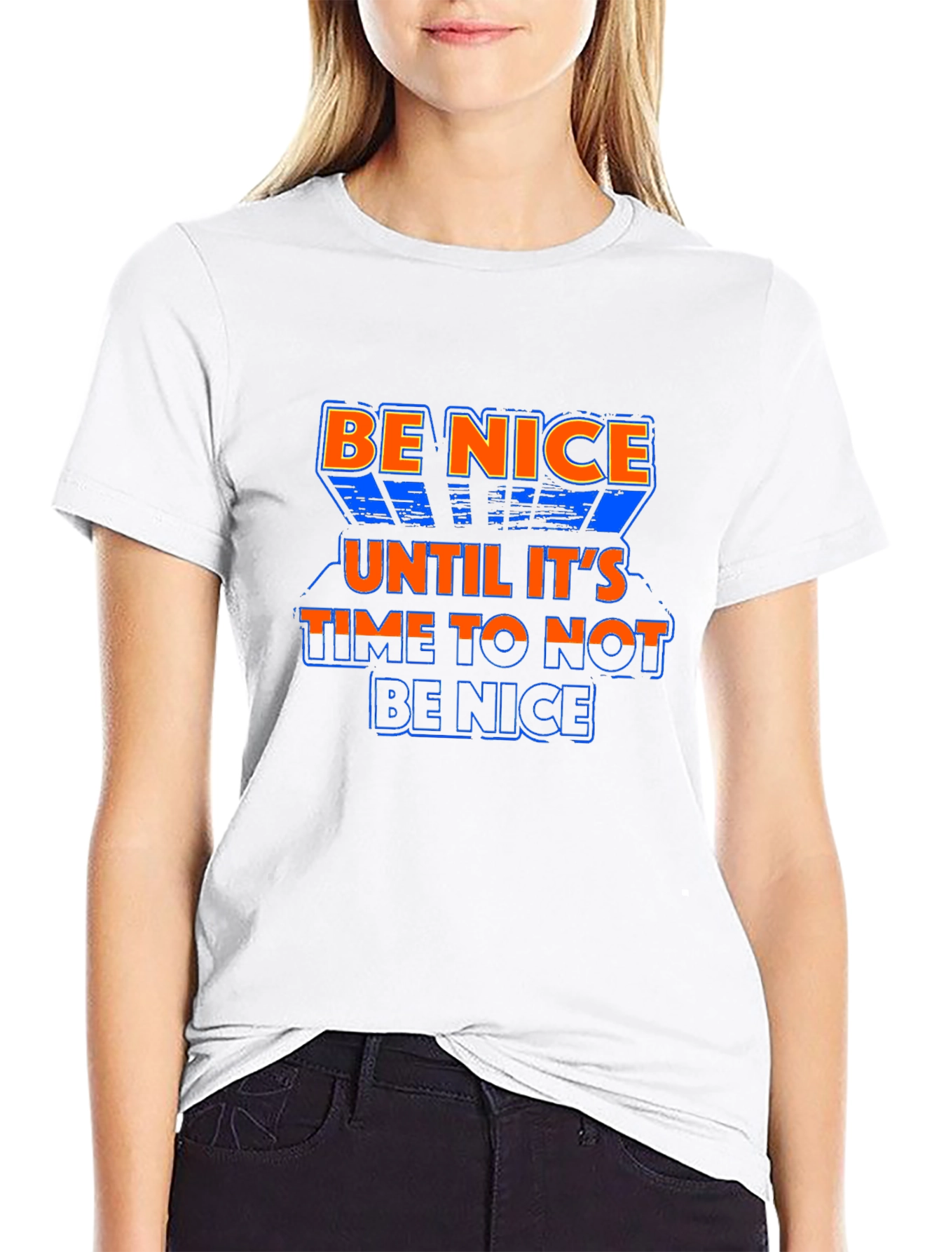 Be Nice Graphic Print Crew Neck T-Shirt