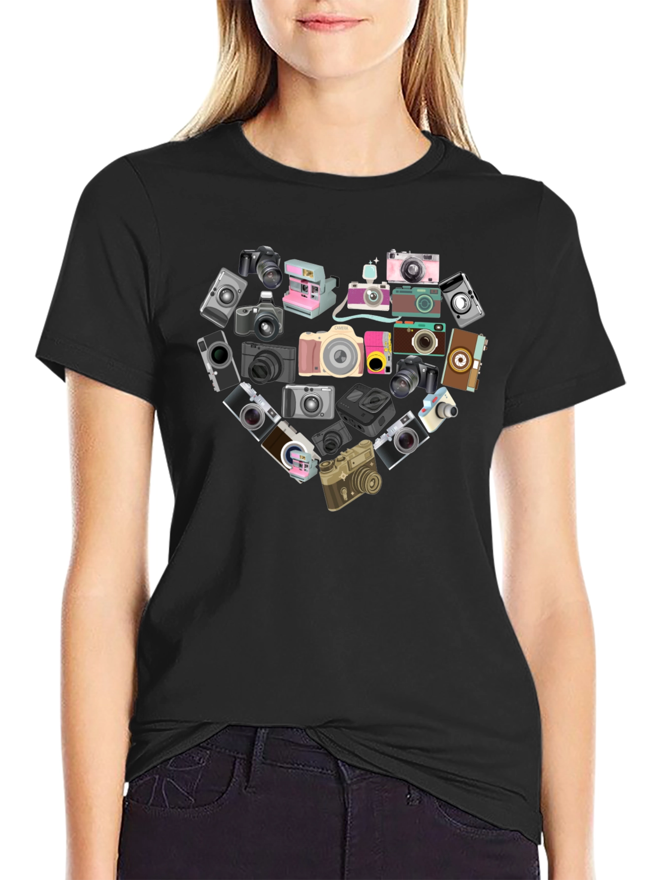 Camera Heart Graphic Tee - Photography Lover T-Shirt