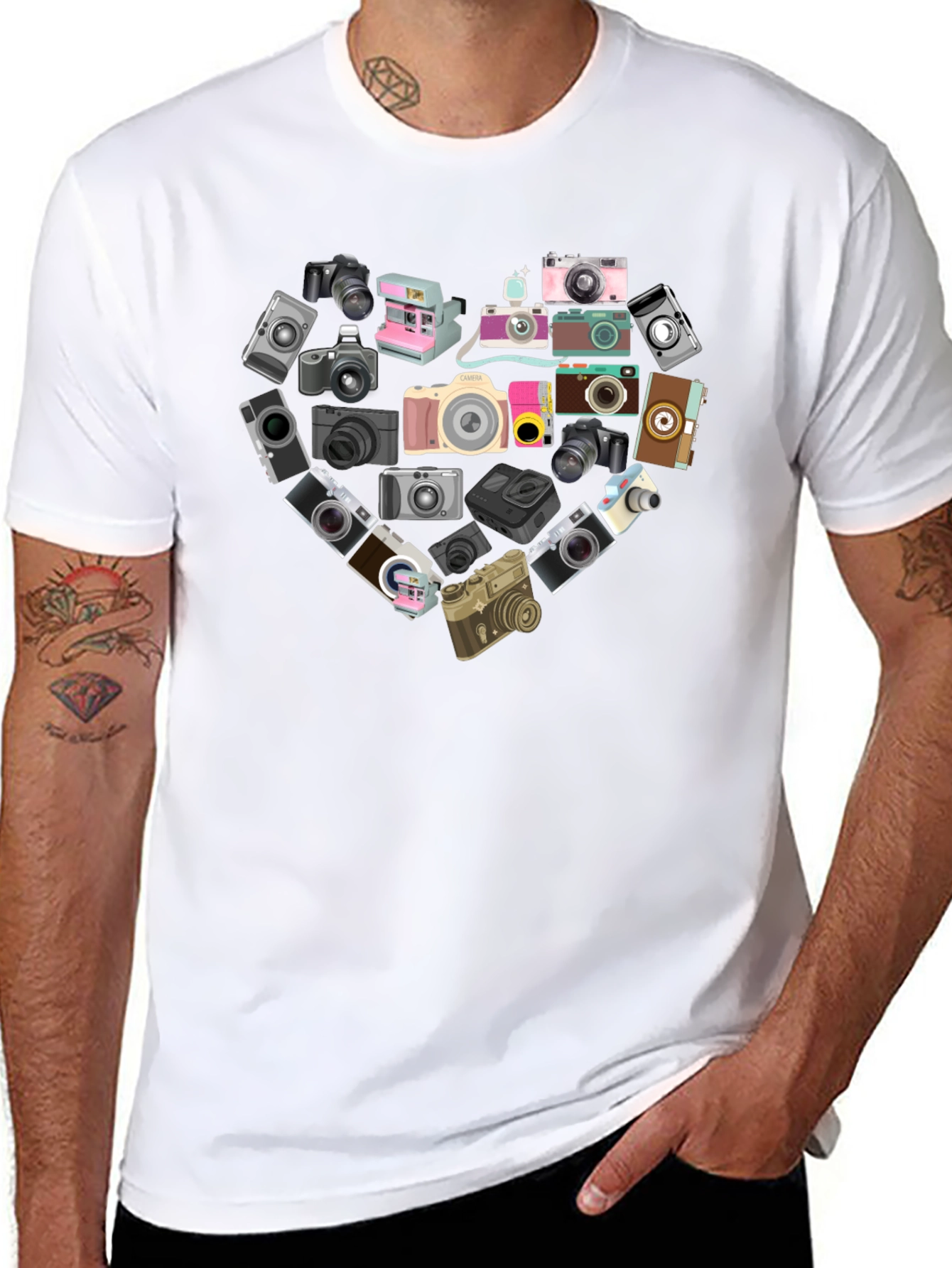 Camera Heart Graphic Tee - Photography Lover T-Shirt