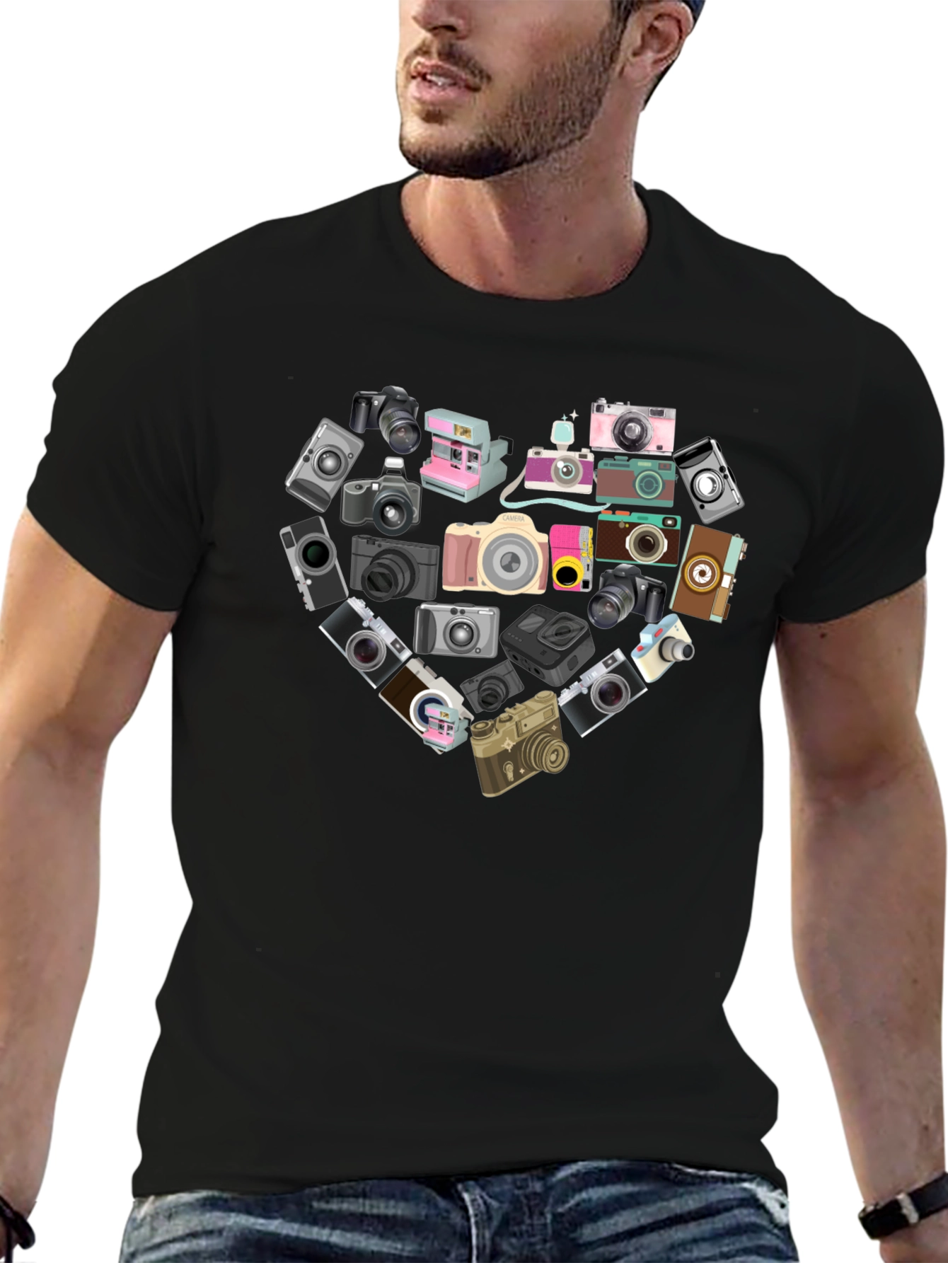 Camera Heart Graphic Tee - Photography Lover T-Shirt