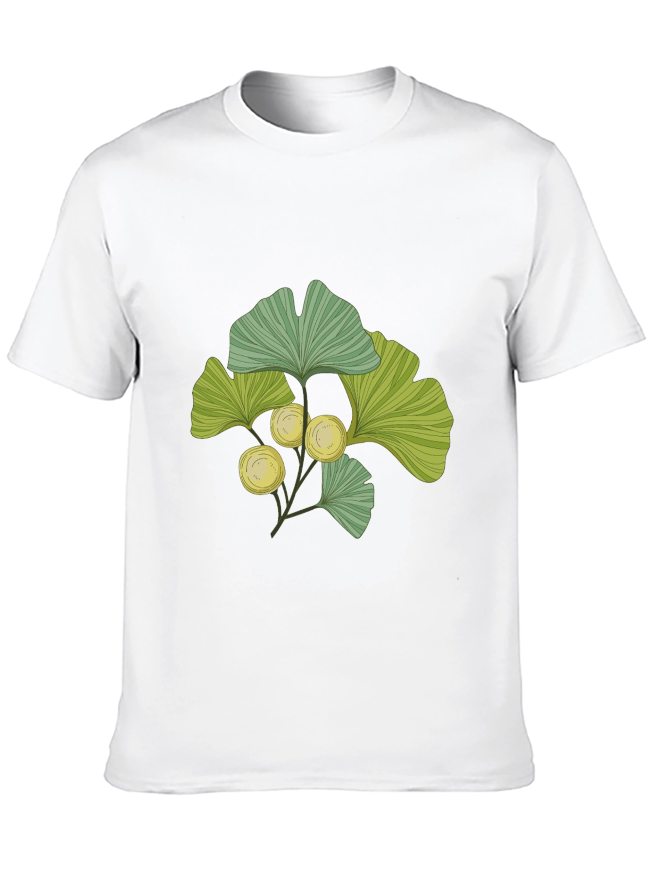 Ginkgo Leaf Print T-Shirt - Nature Inspired Design
