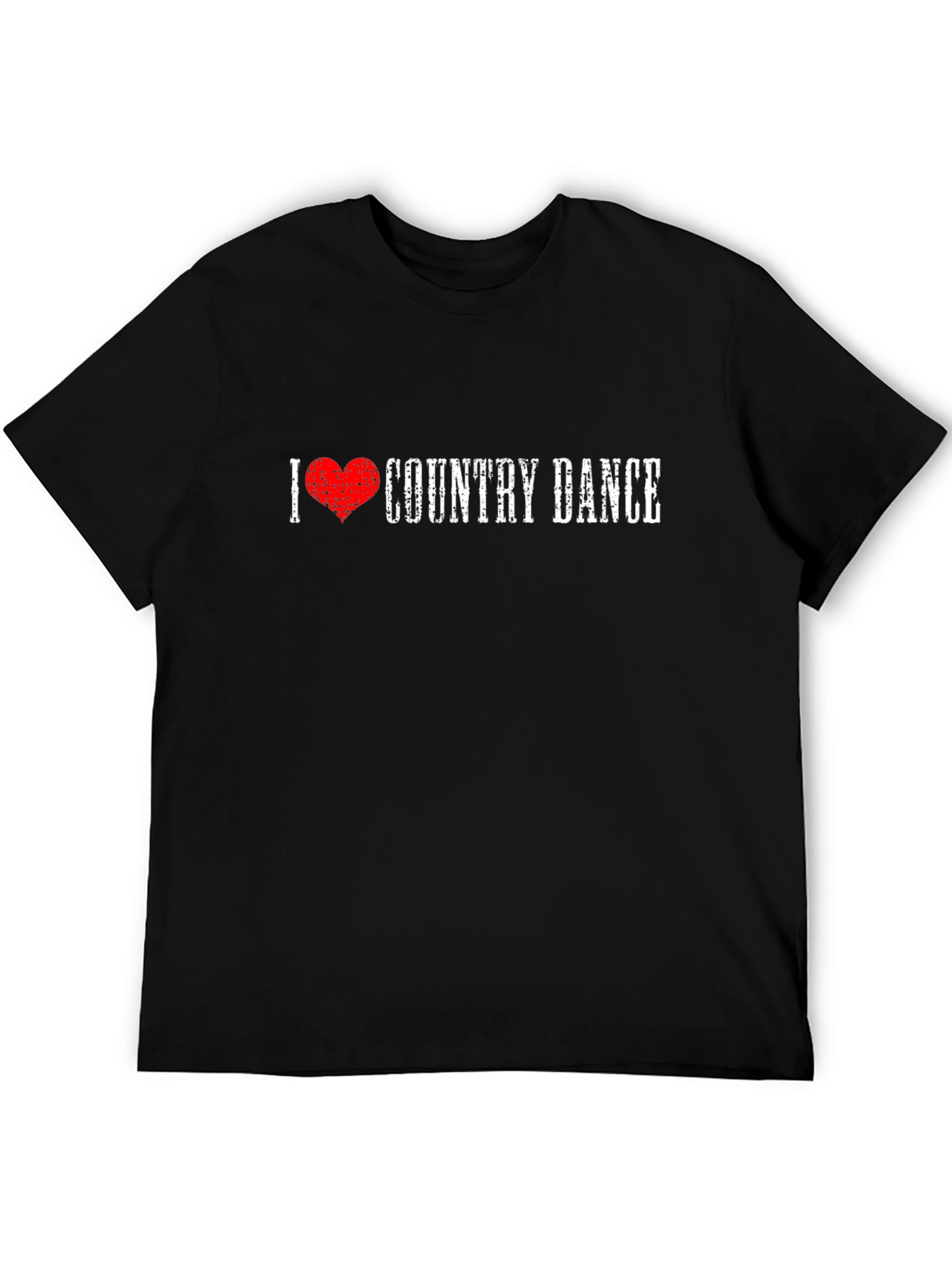 I Love Country Dance Graphic Tee Shirt - Black