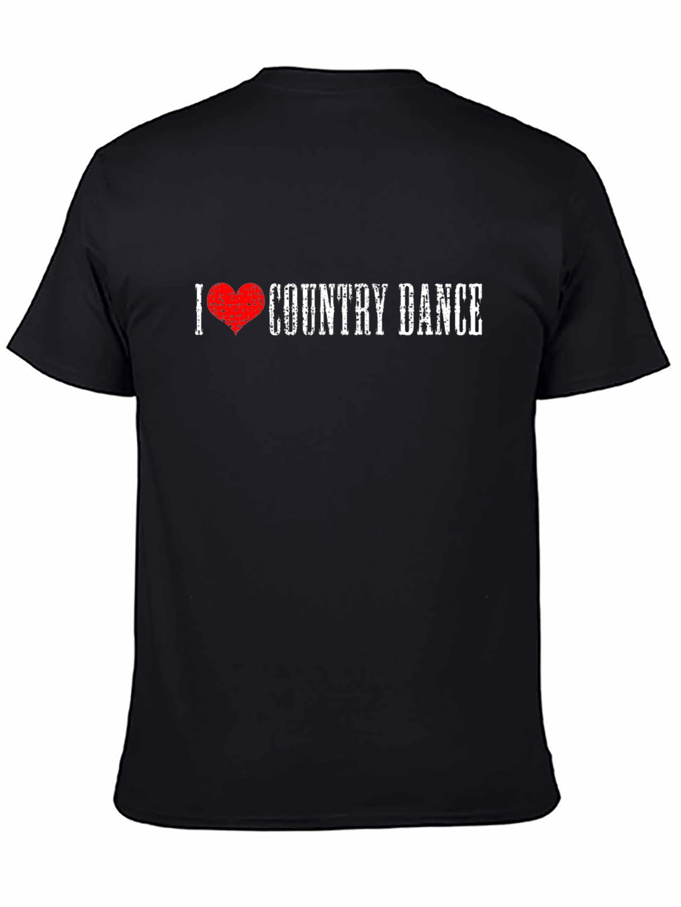 I Love Country Dance Graphic Tee Shirt - Black
