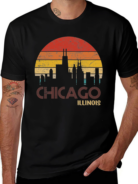 Chicago Illinois Retro Graphic T-Shirt