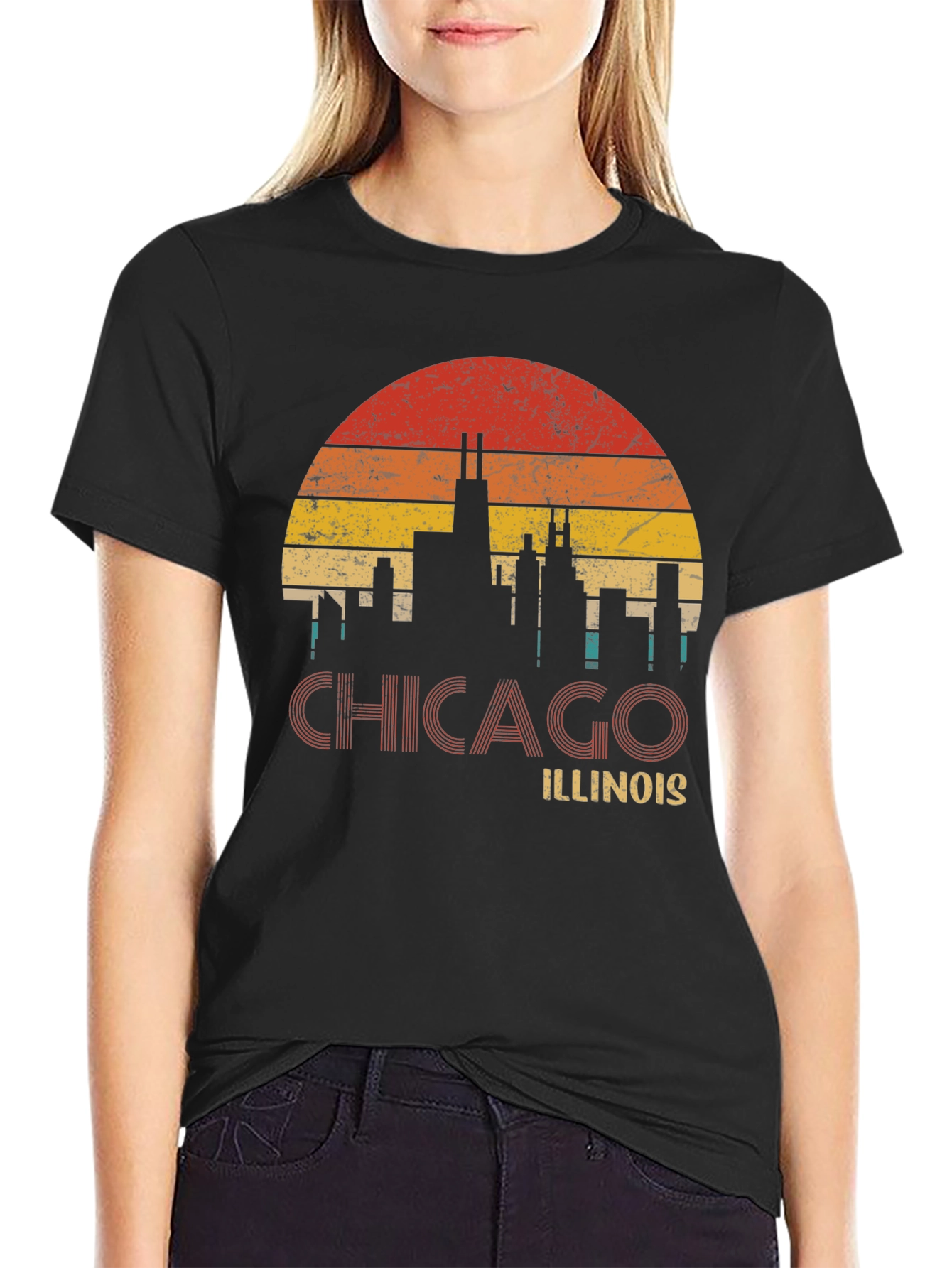 Chicago Illinois Retro Graphic T-Shirt