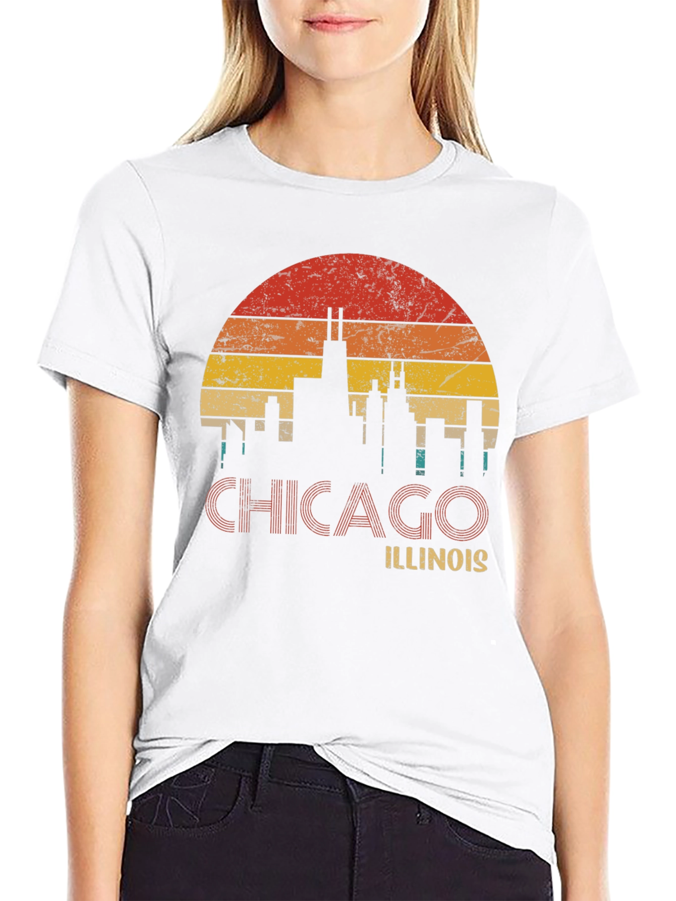 Chicago Illinois Retro Graphic T-Shirt