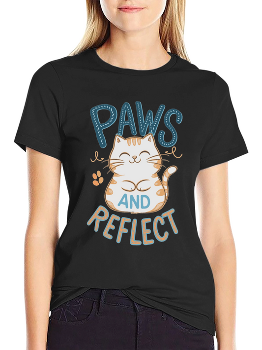 Paws & Reflect Cat Graphic T-Shirt