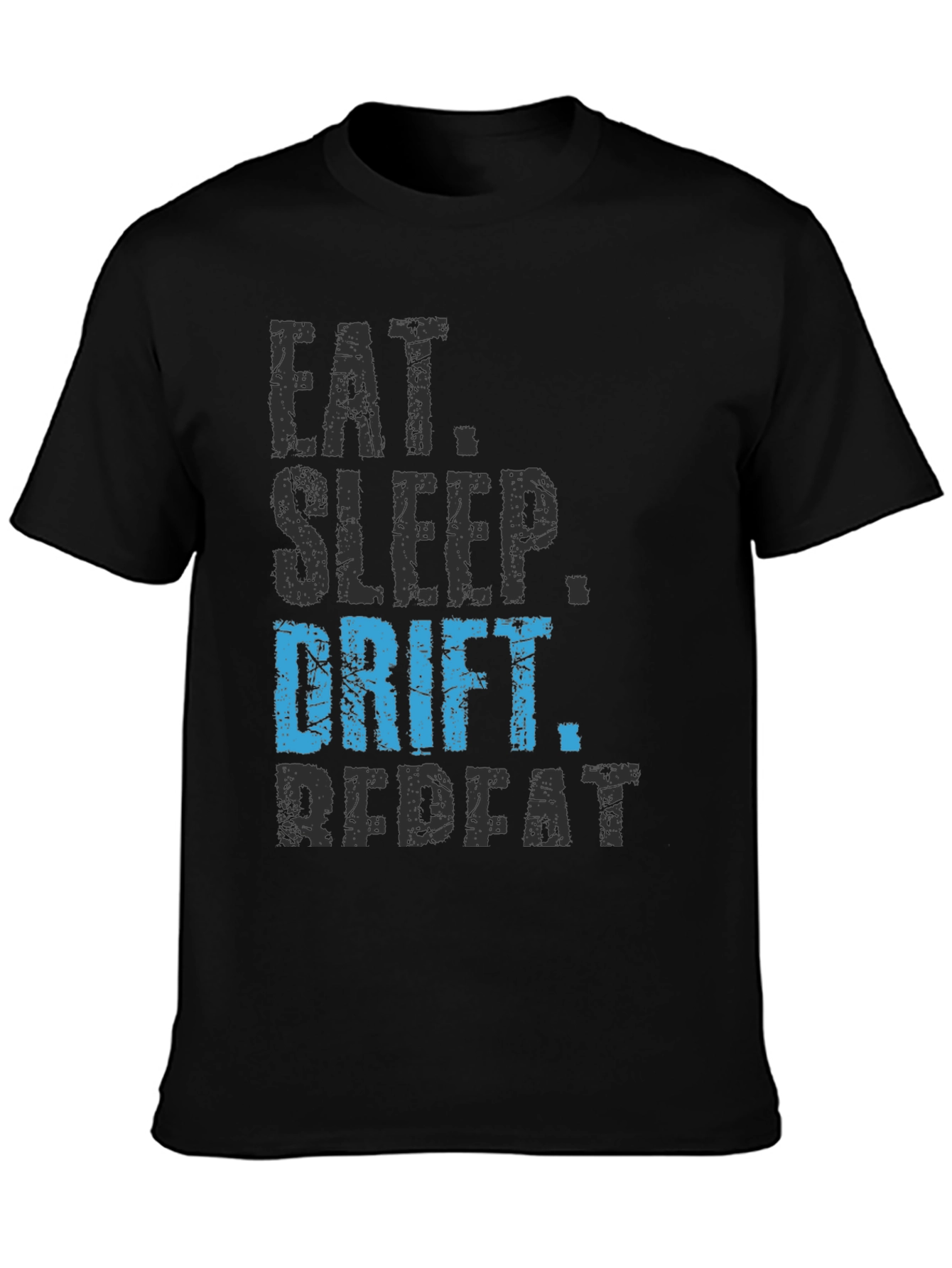 Eat Sleep Drift Repeat Black Graphic Tee