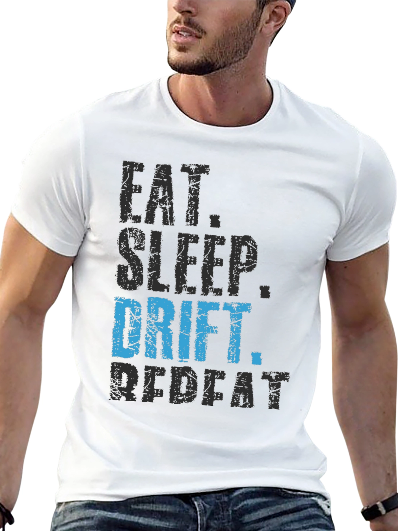Eat Sleep Drift Repeat Black Graphic Tee