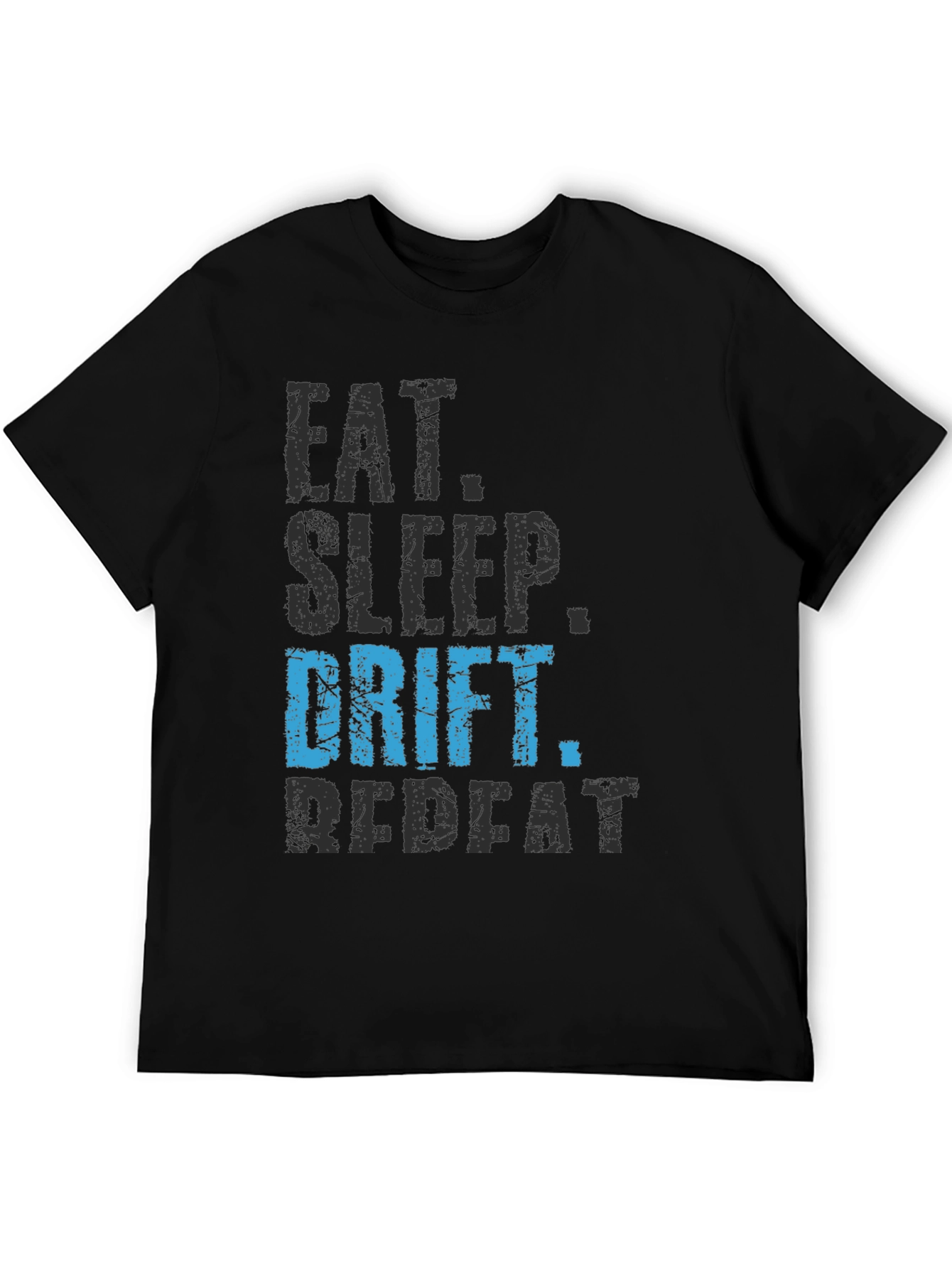 Eat Sleep Drift Repeat Black Graphic Tee