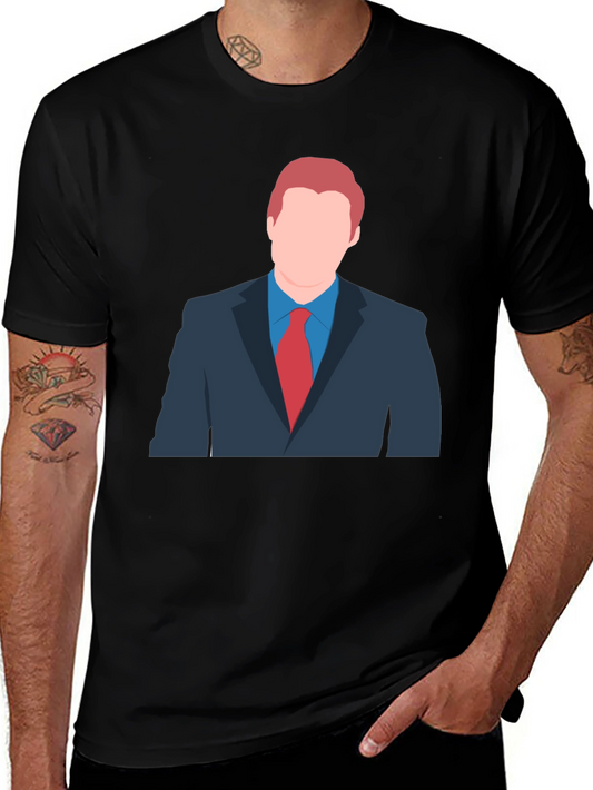 Cartoon Style Suit T-Shirt - Unique Graphic Tee