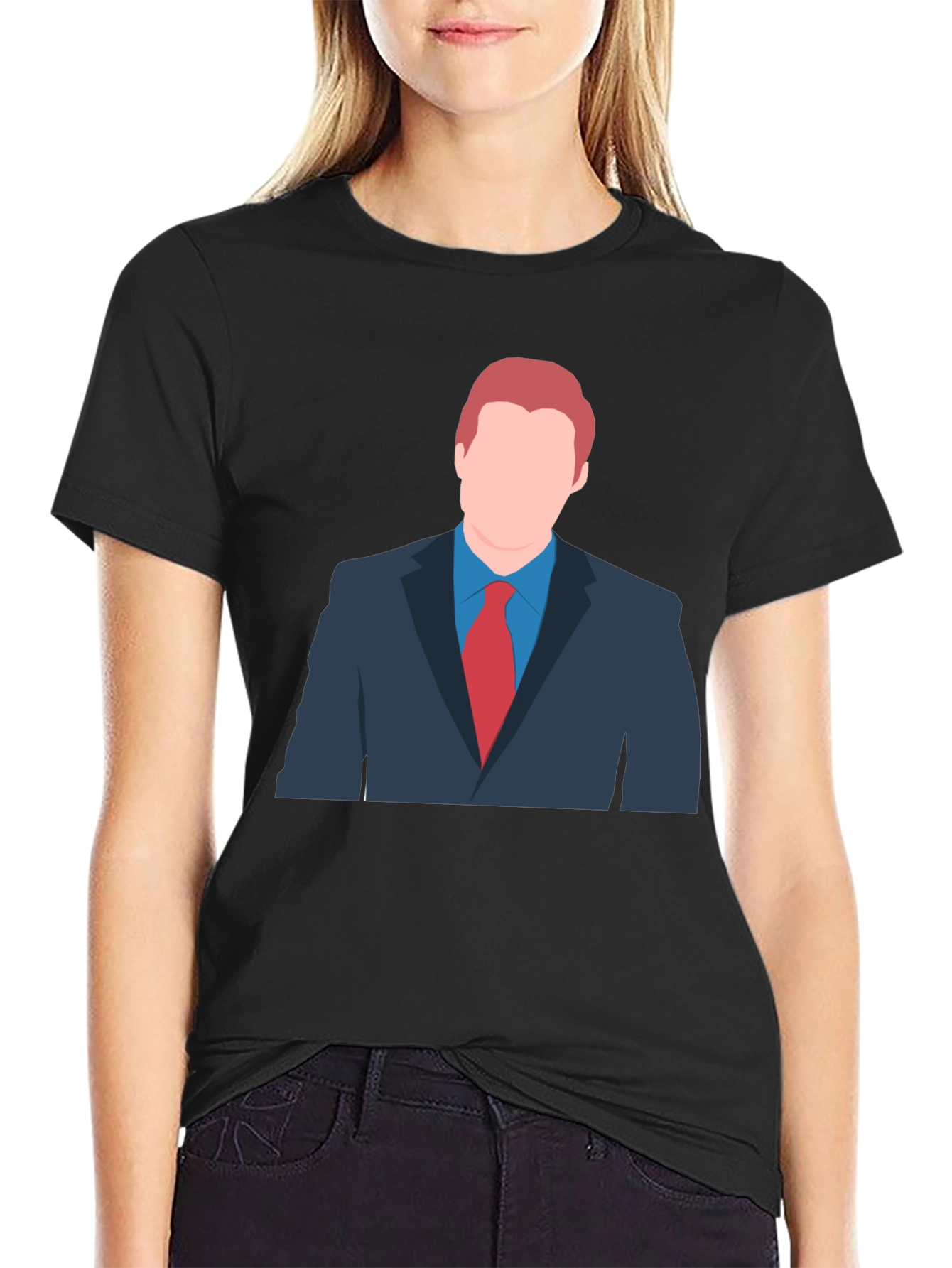 Cartoon Style Suit T-Shirt - Unique Graphic Tee