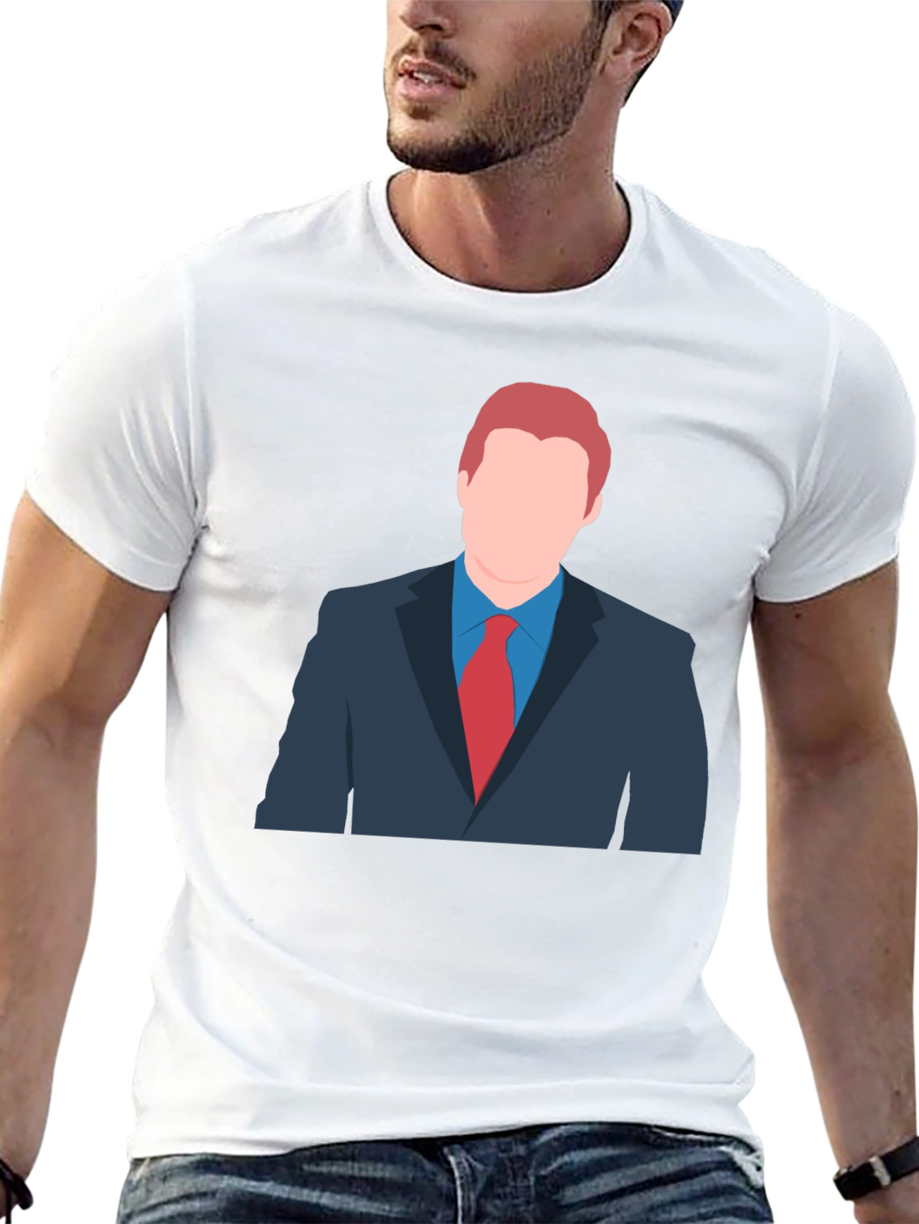 Cartoon Style Suit T-Shirt - Unique Graphic Tee