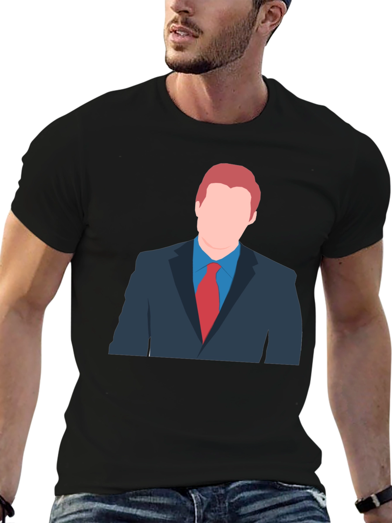 Cartoon Style Suit T-Shirt - Unique Graphic Tee