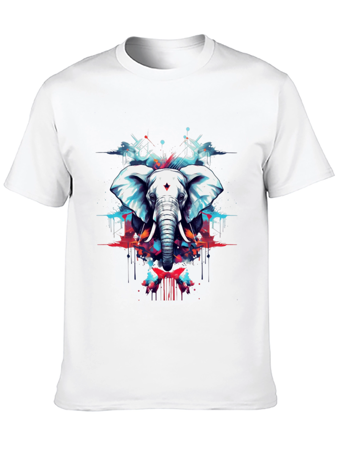 Elephant Art Black T-Shirt - Mens Graphic Tee