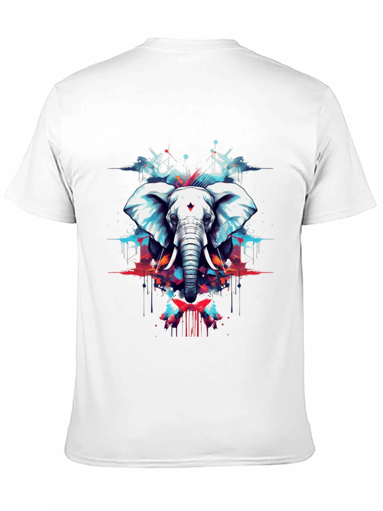 Elephant Art Black T-Shirt - Mens Graphic Tee