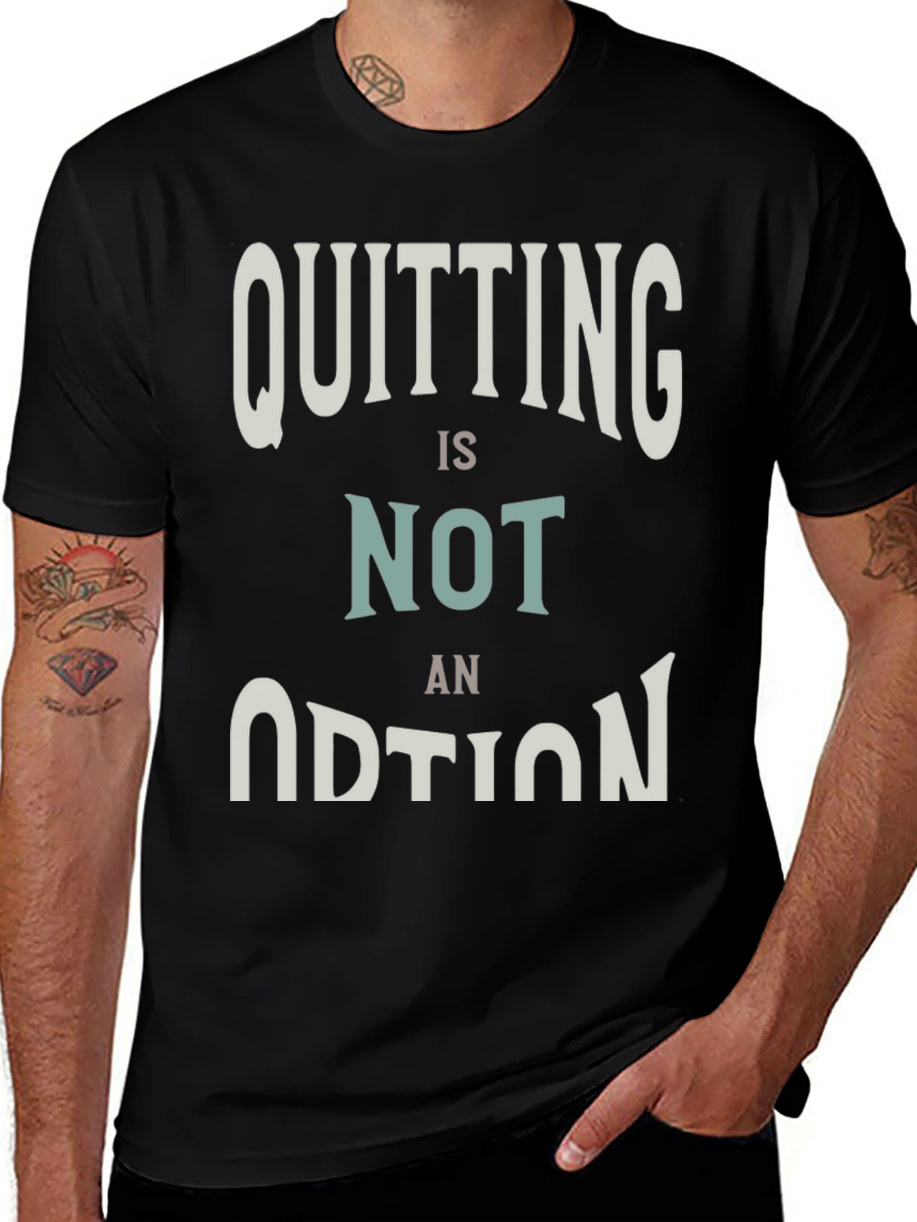 Quitting Is Not An Option Graphic Tee - Black