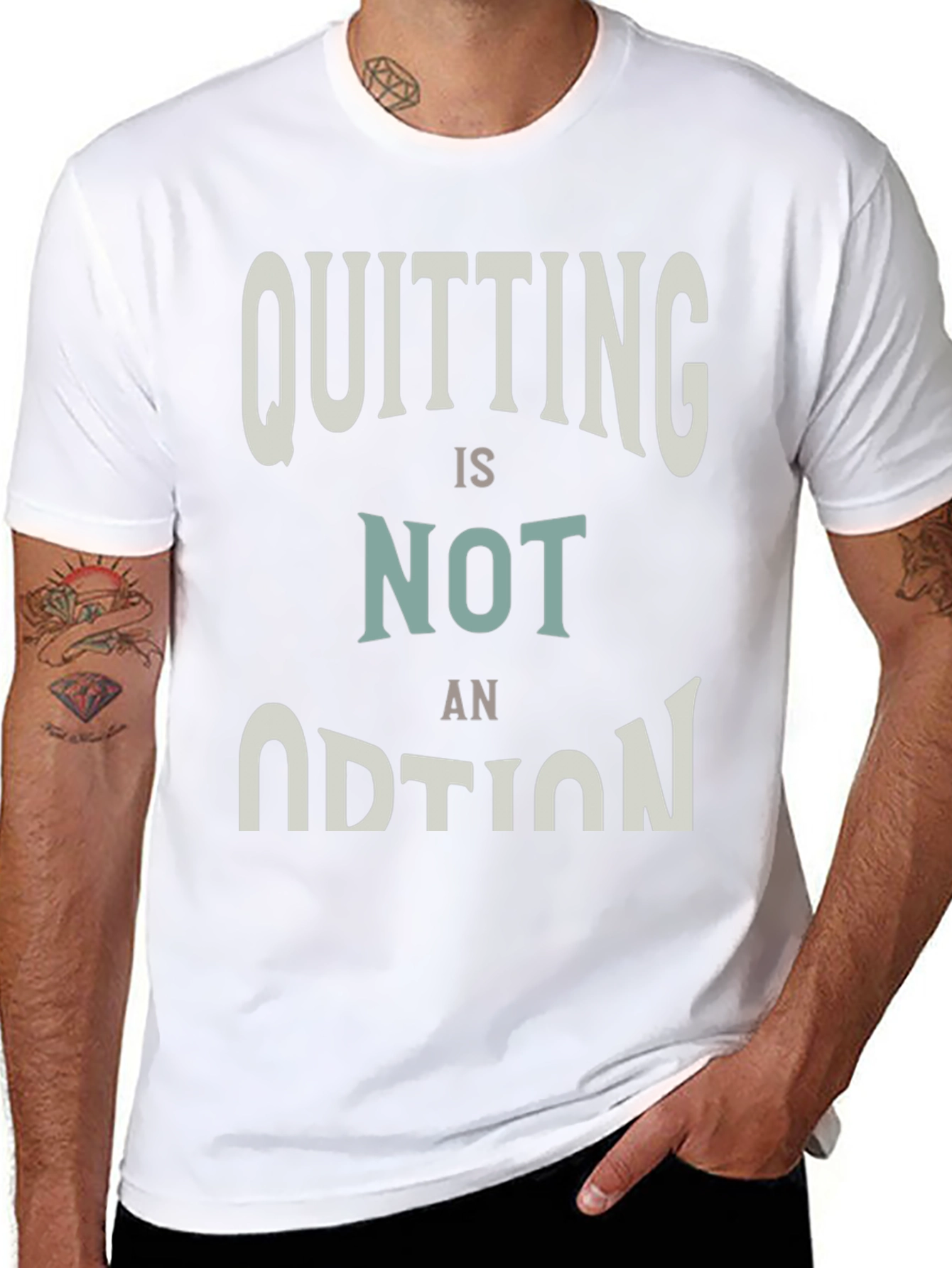 Quitting Is Not An Option Graphic Tee - Black
