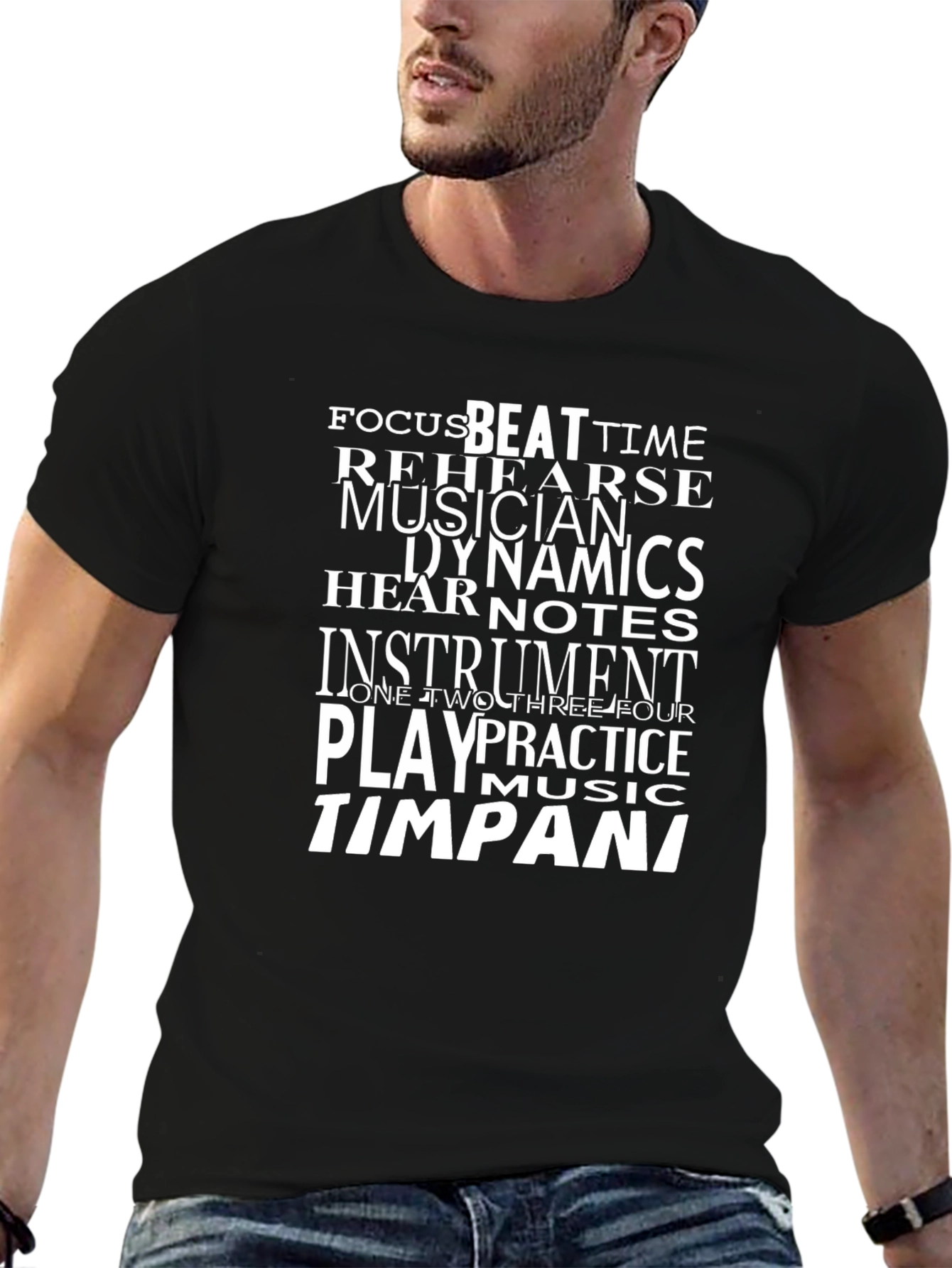 Musician Typography Black T-Shirt