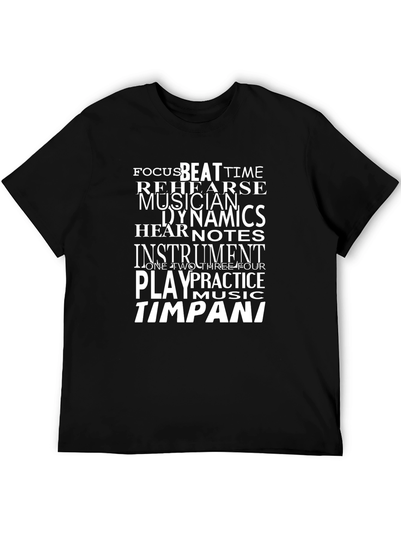 Musician Typography Black T-Shirt