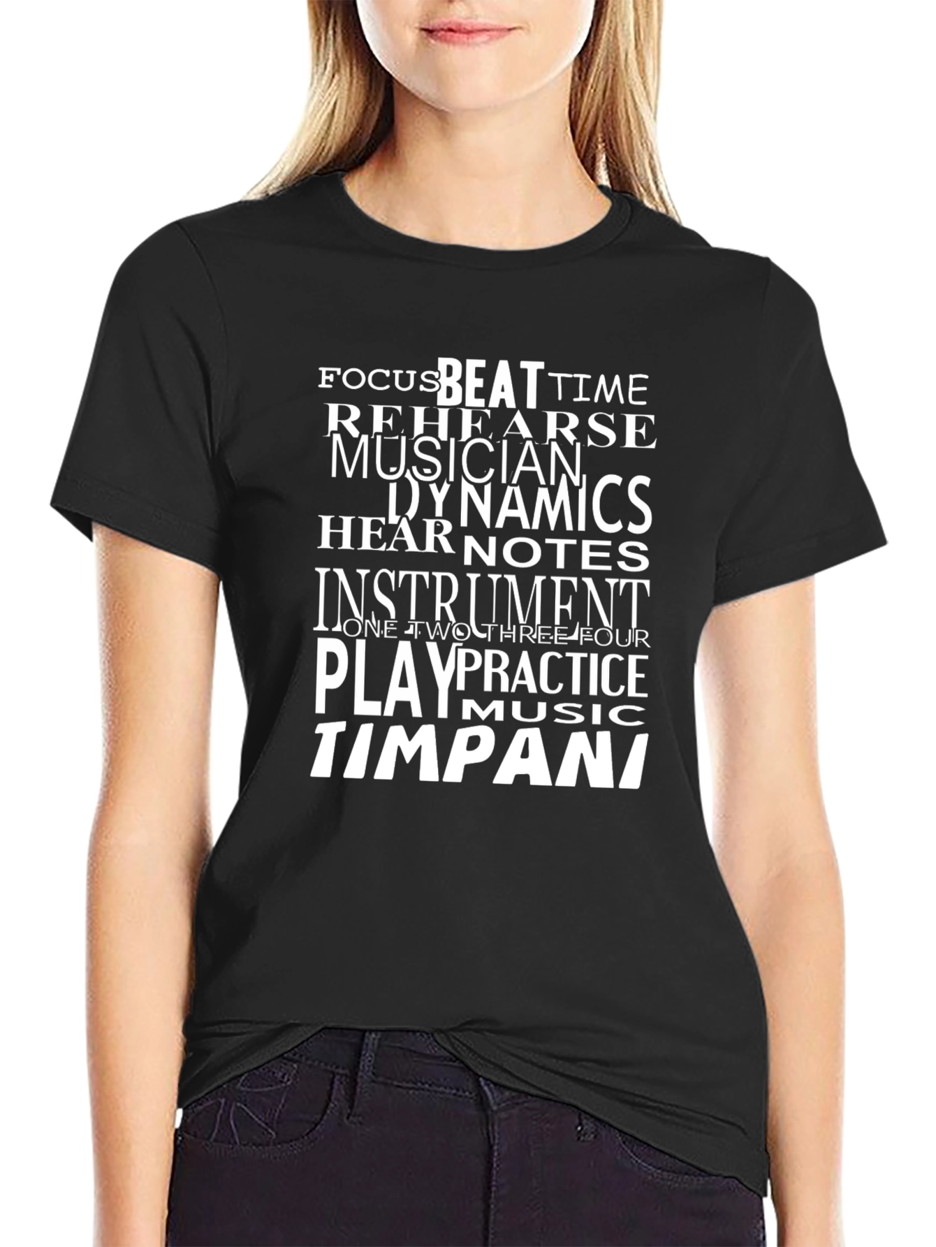 Musician Typography Black T-Shirt