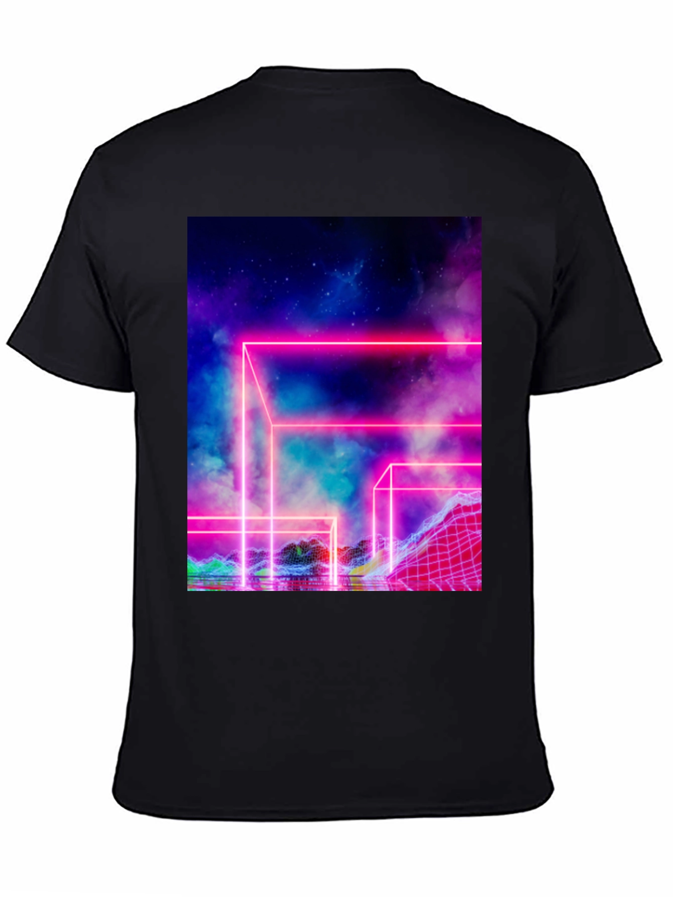 Vaporwave T-Shirt Neon Grid Graphic Tee