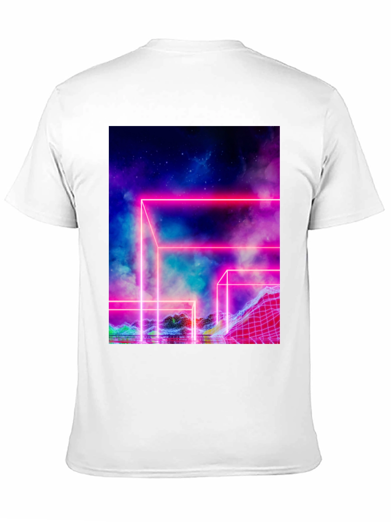 Vaporwave T-Shirt Neon Grid Graphic Tee