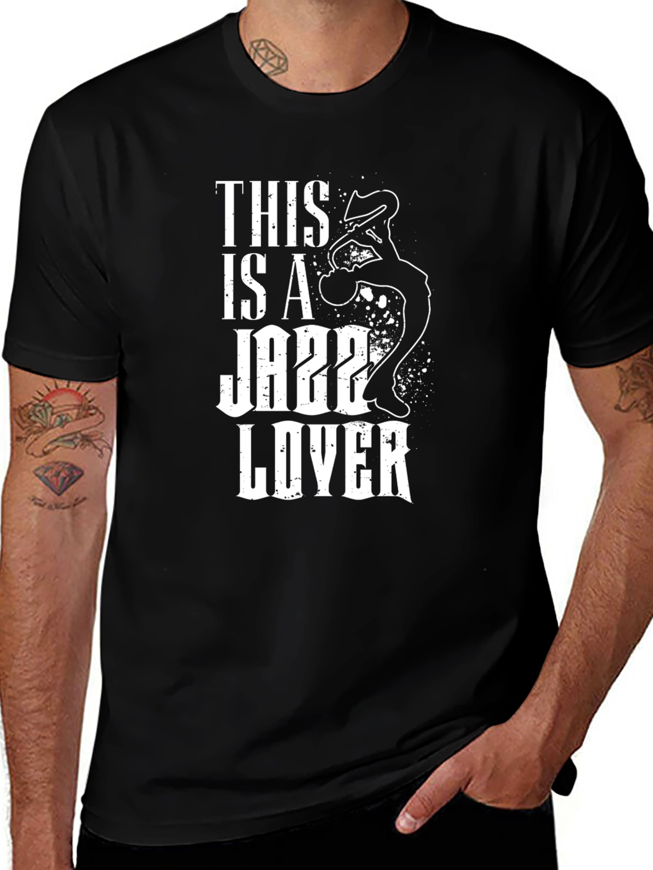 Jazz Lover Black Graphic T-Shirt