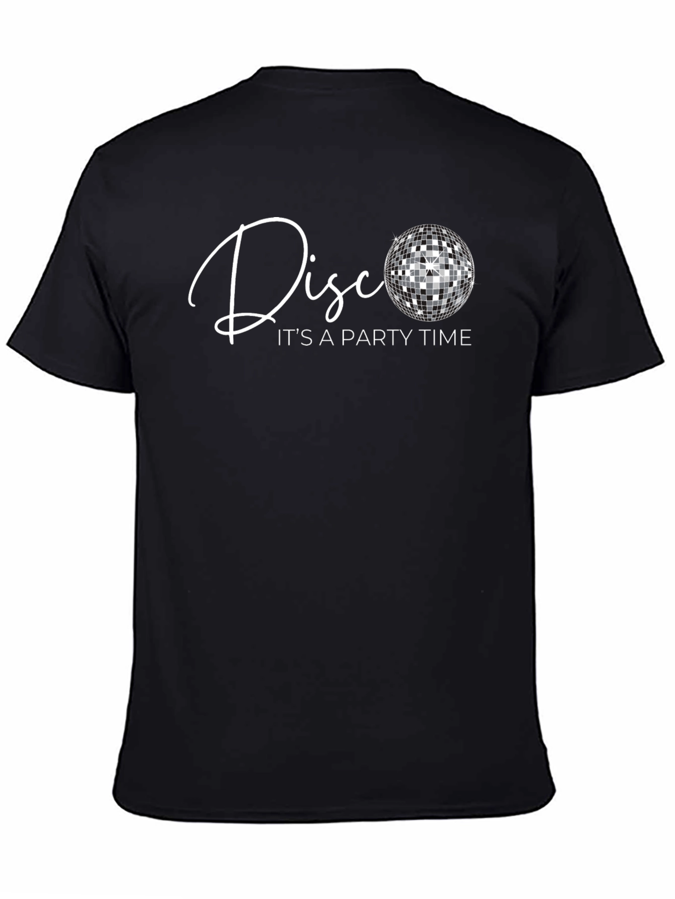 Disco Party Time Black Graphic Tee
