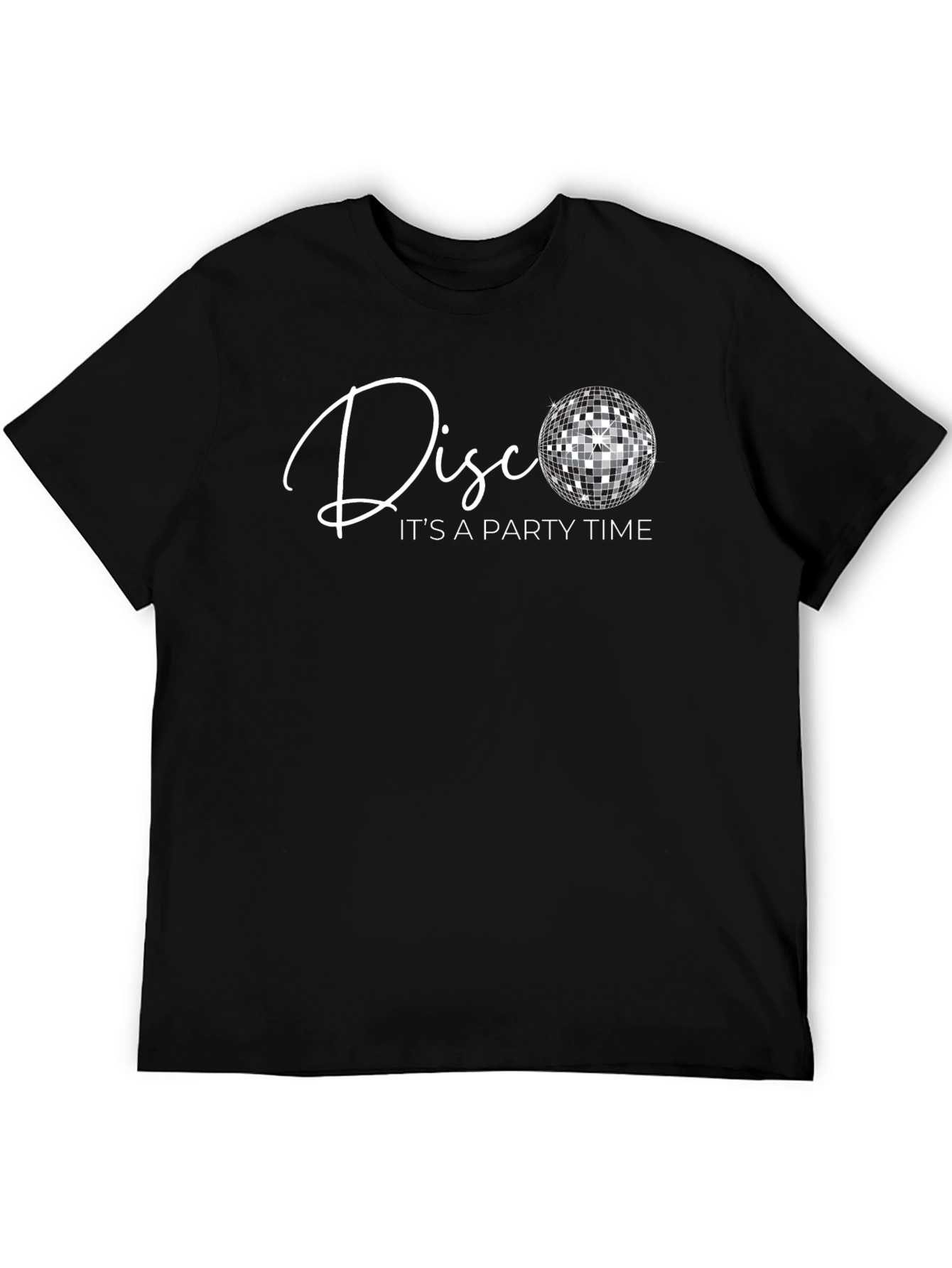 Disco Party Time Black Graphic Tee