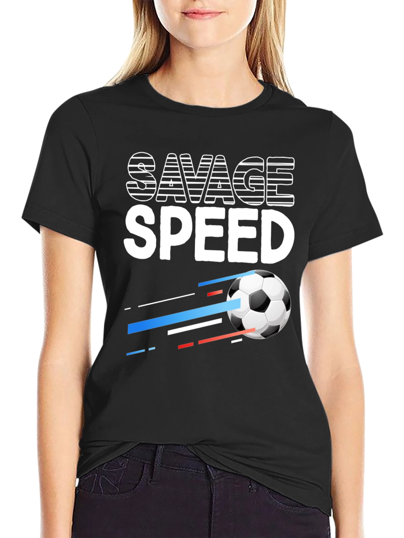 Savage Speed Soccer Ball Graphic Tee - Black