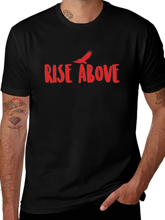 Rise Above Graphic Tee - Black Cotton