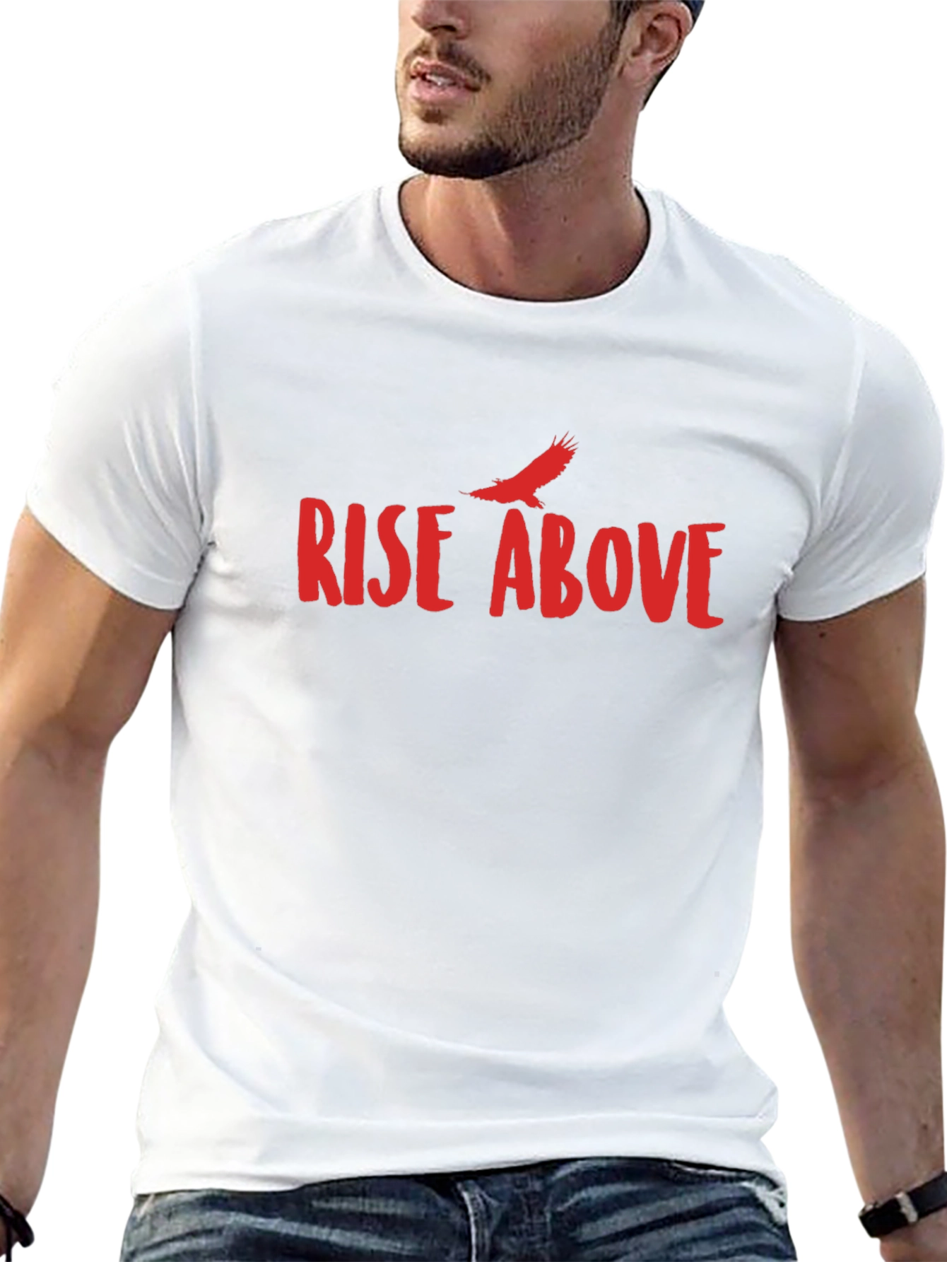 Rise Above Graphic Tee - Black Cotton