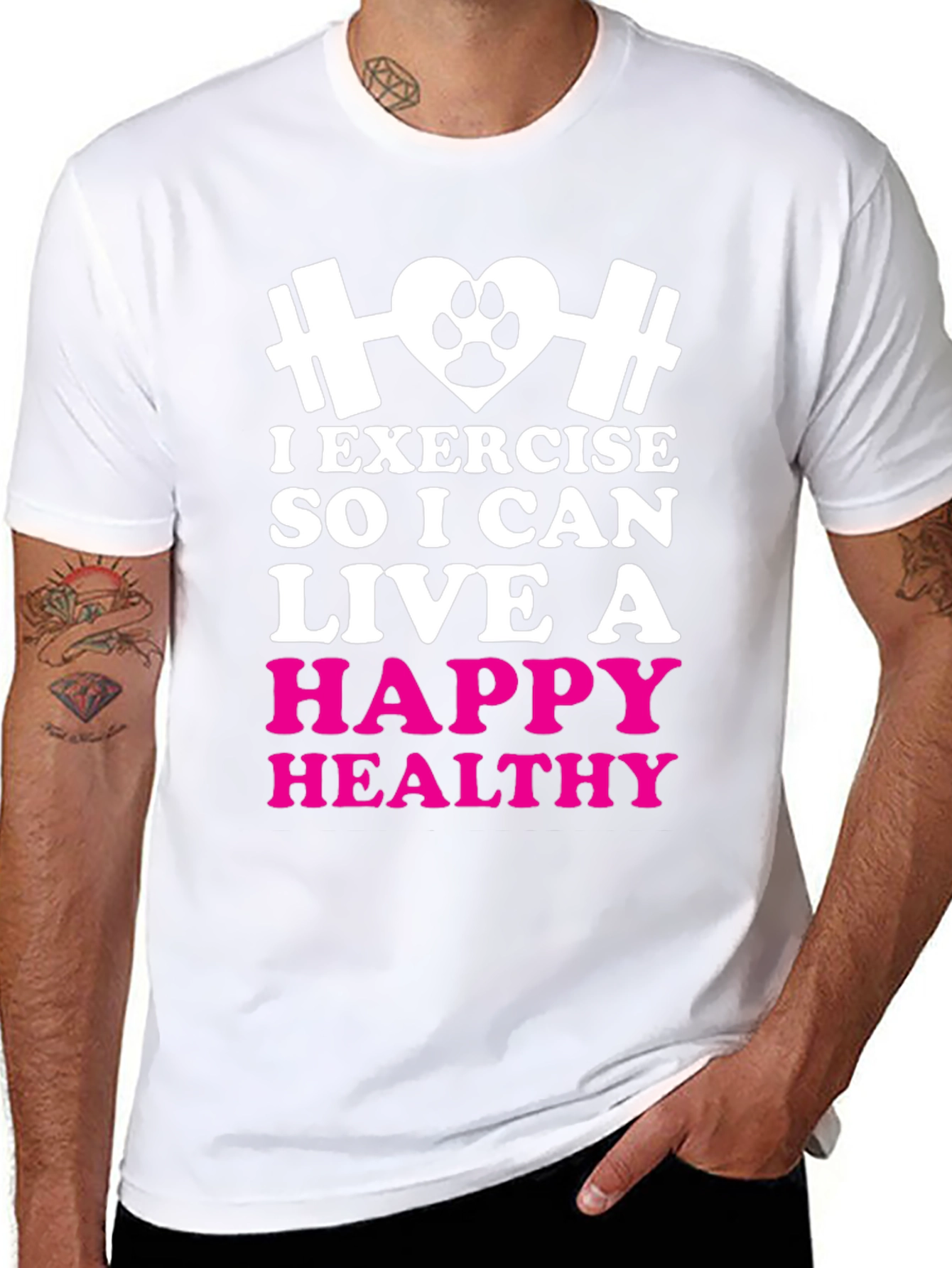 Exercise for a Happy Healthy Life T-Shirt