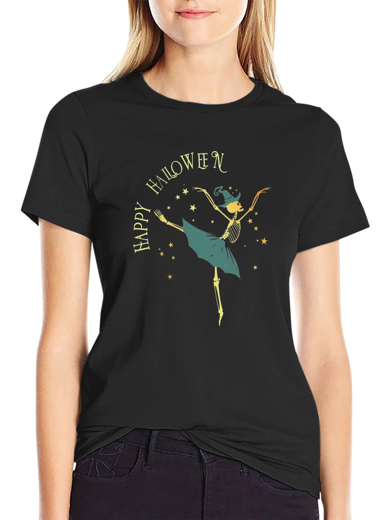 Happy Halloween Skeleton Ballerina T-Shirt