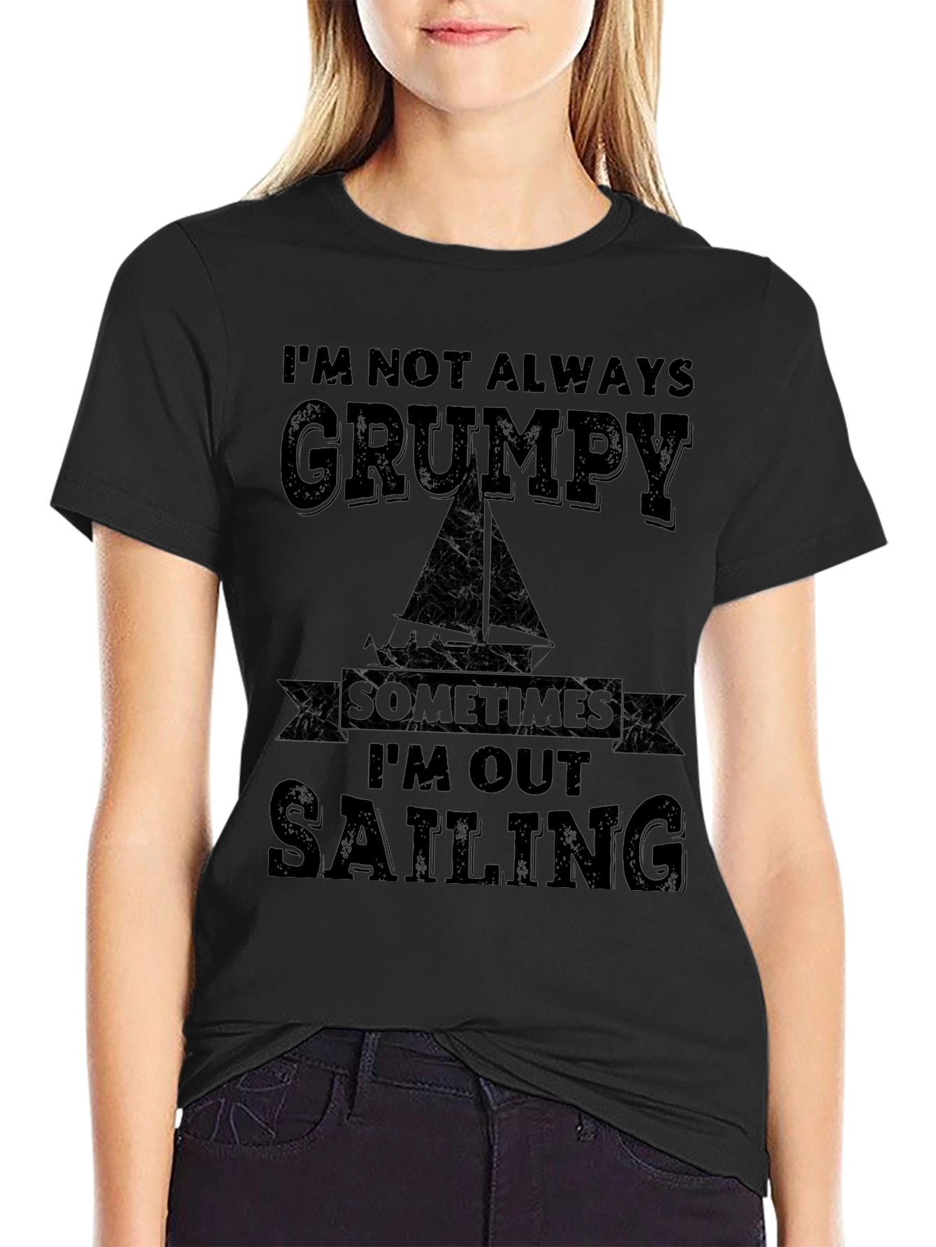 Grumpy Sailing Black T-Shirt