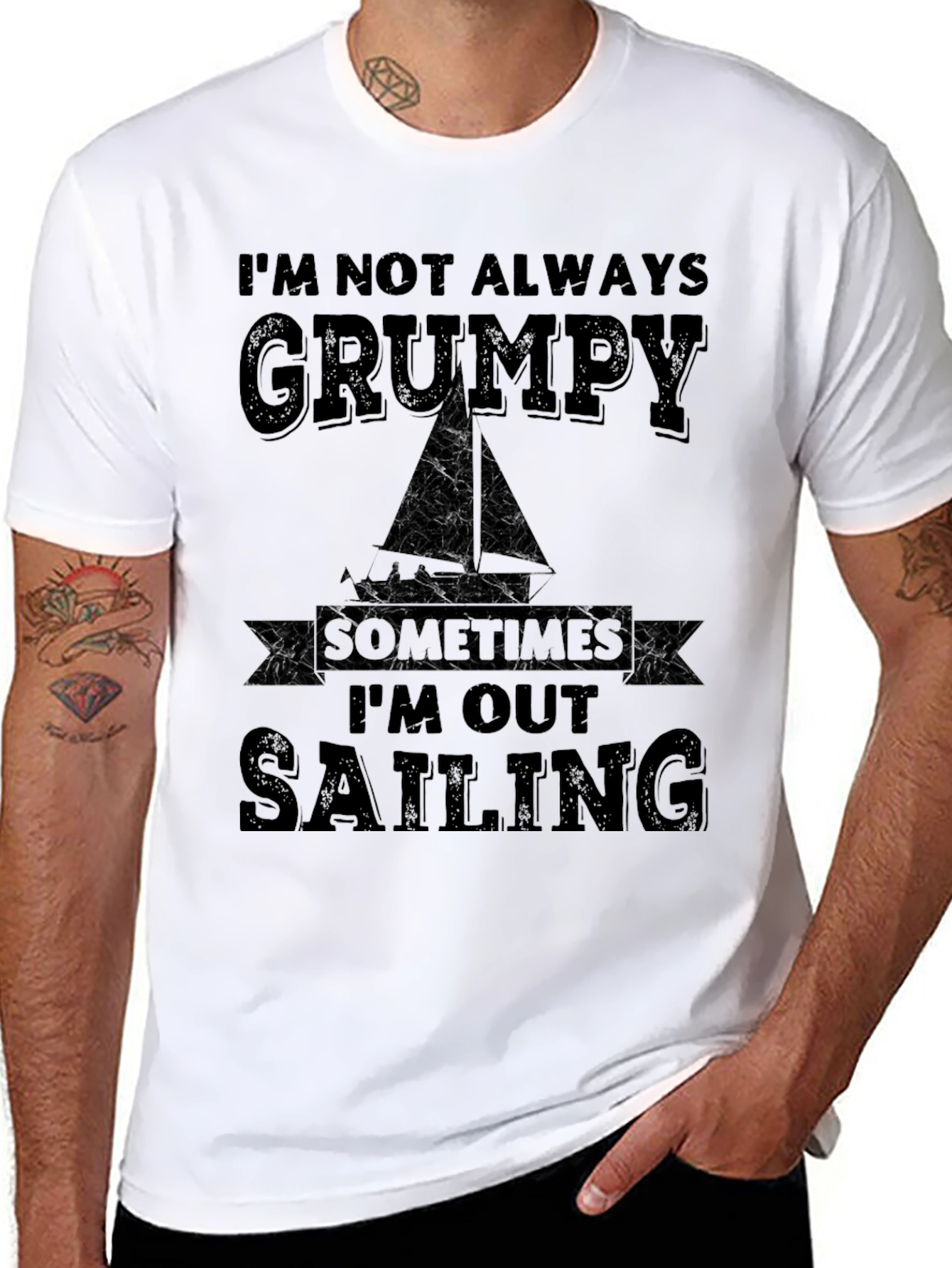 Grumpy Sailing Black T-Shirt