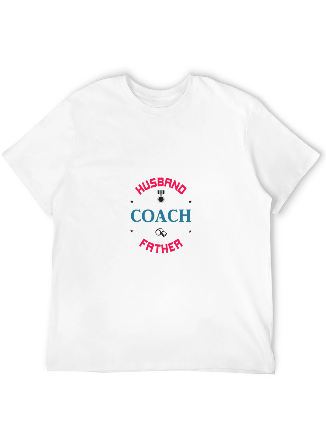 Husband Coach Father Black T-Shirt