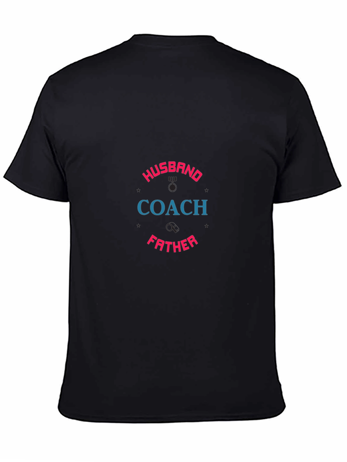 Husband Coach Father Black T-Shirt