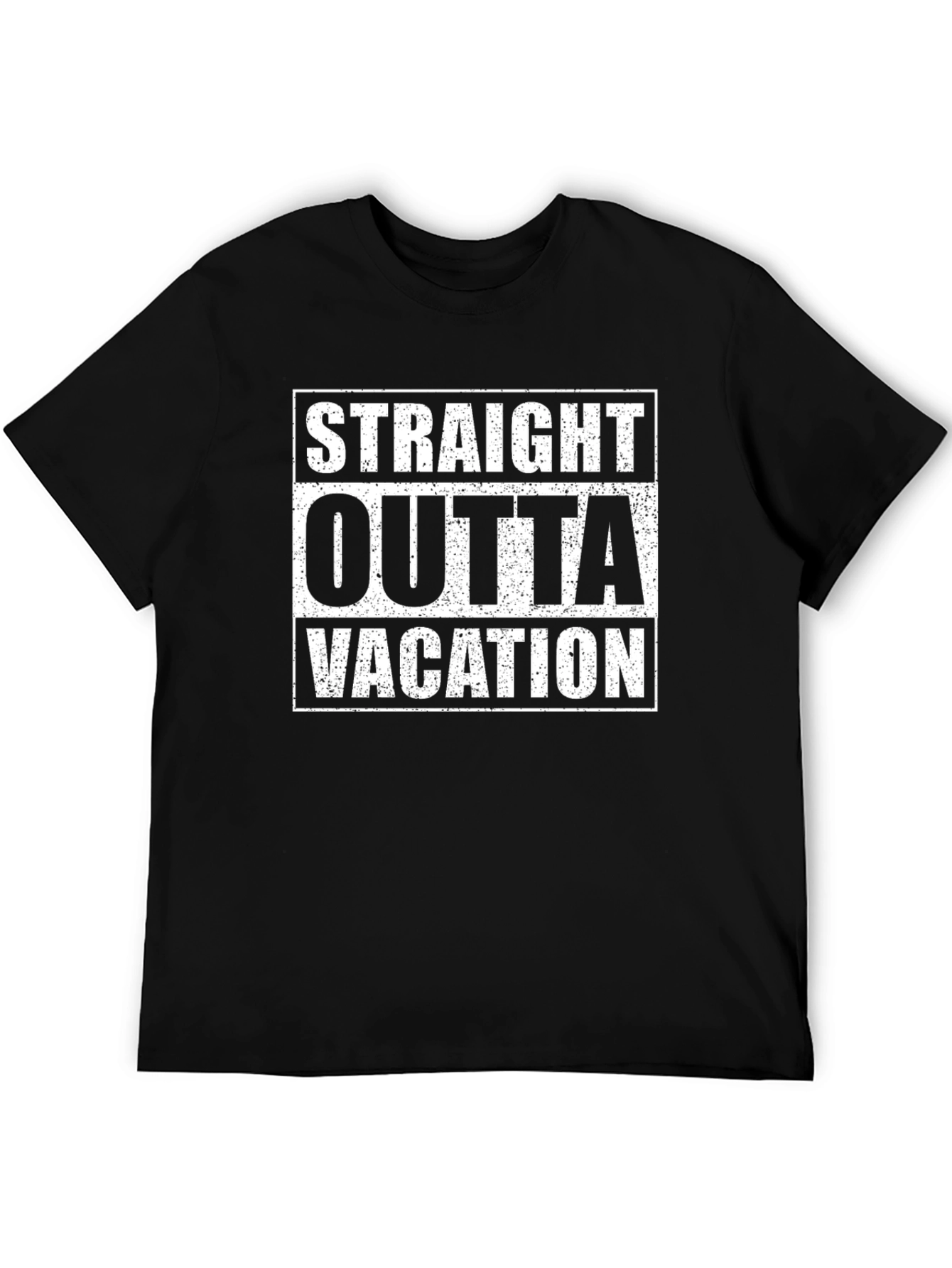 Straight Outta Vacation Graphic T-Shirt - Black