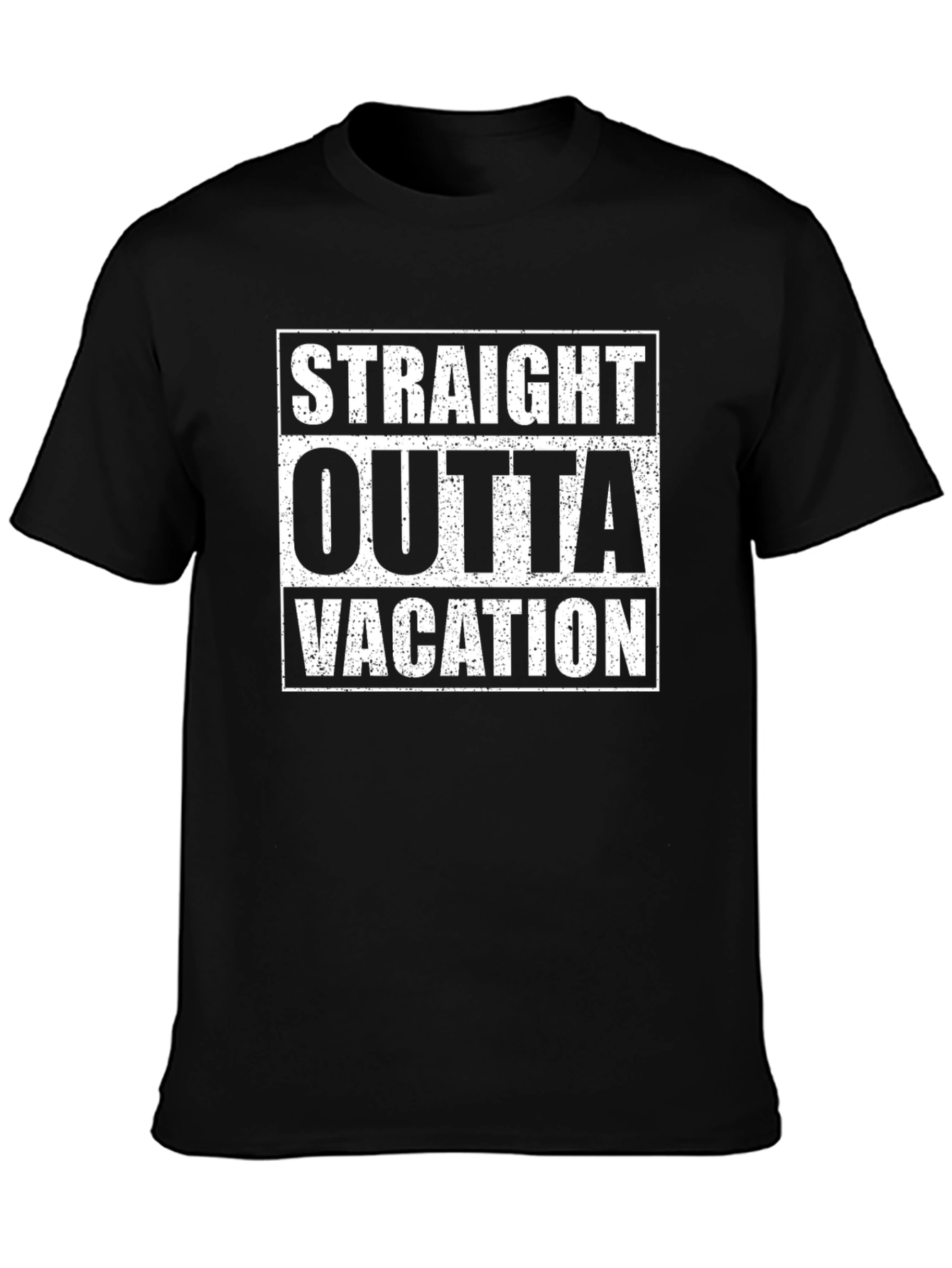 Straight Outta Vacation Graphic T-Shirt - Black