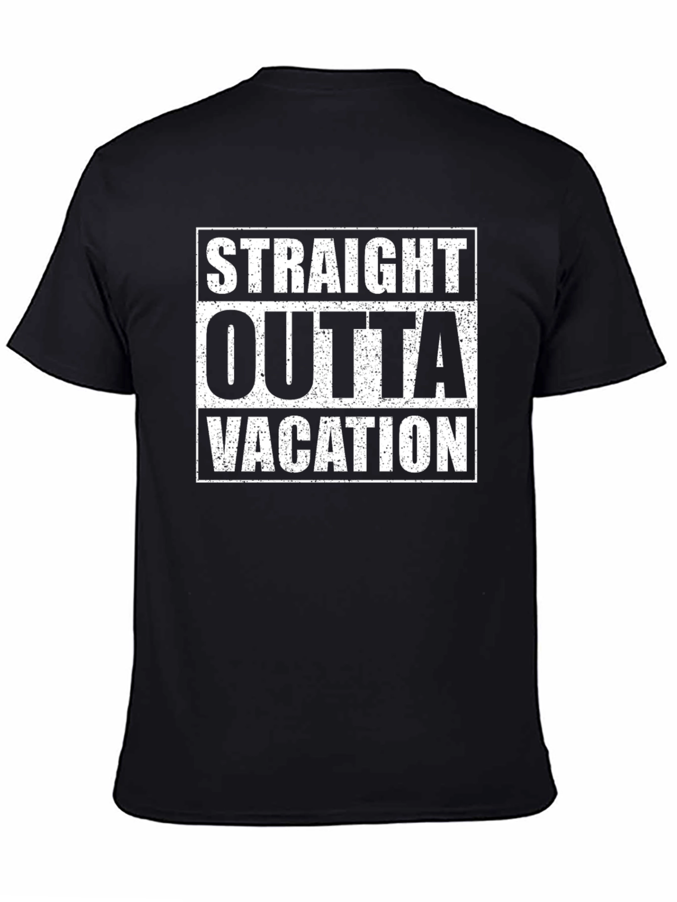 Straight Outta Vacation Graphic T-Shirt - Black
