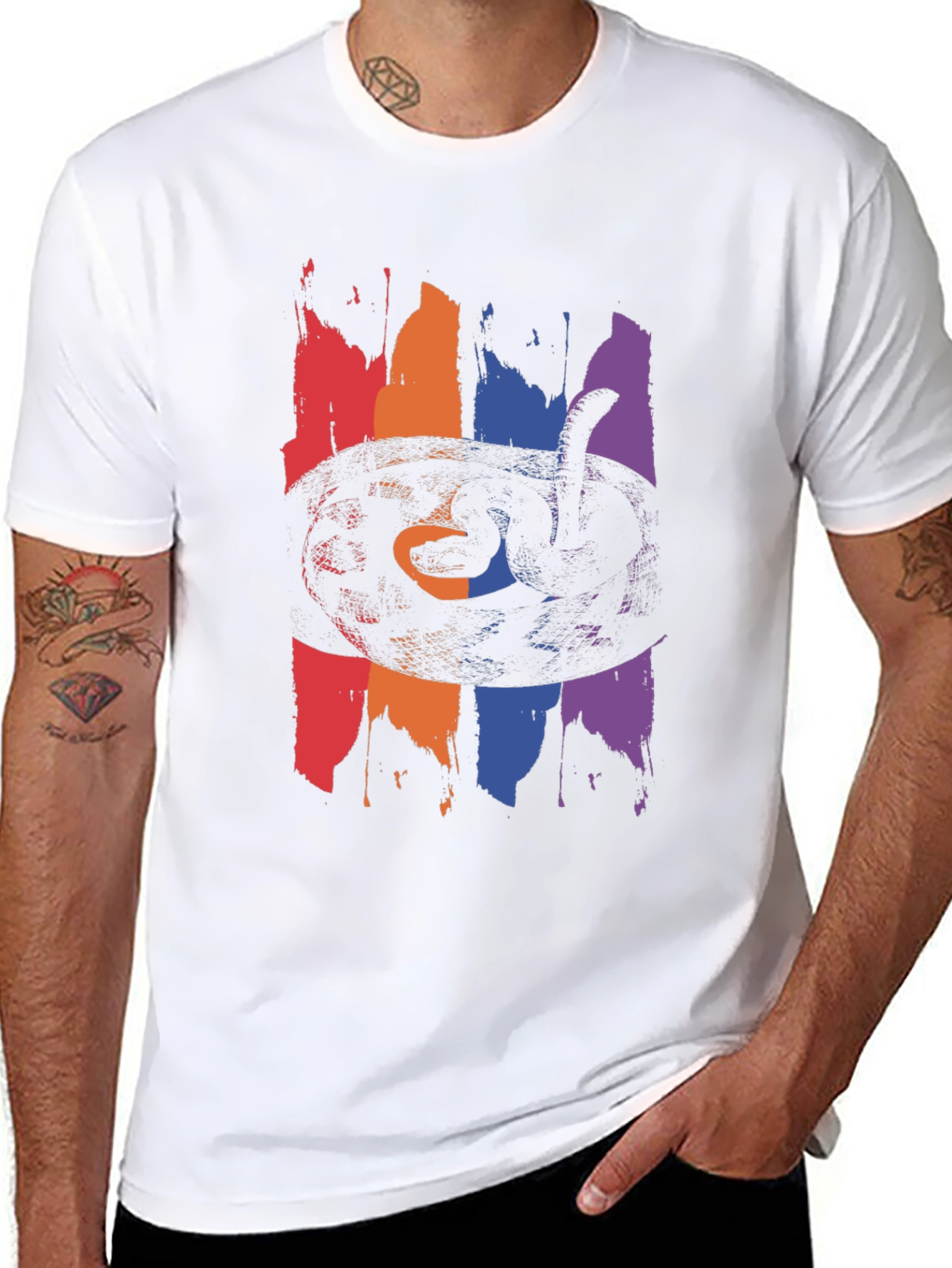 Mens Snake Graphic Tee - Black
