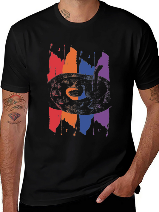Mens Snake Graphic Tee - Black