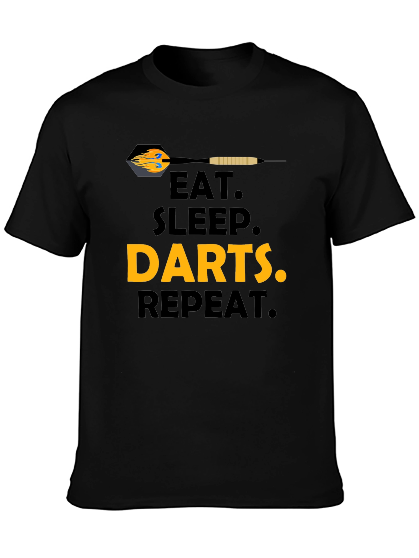 Eat Sleep Darts Repeat T-Shirt - Black