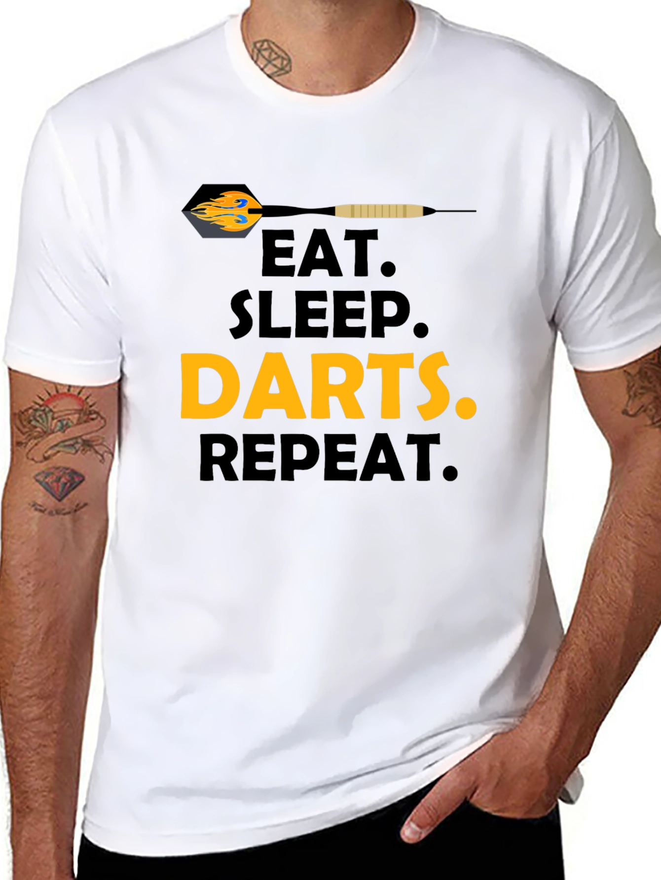 Eat Sleep Darts Repeat T-Shirt - Black