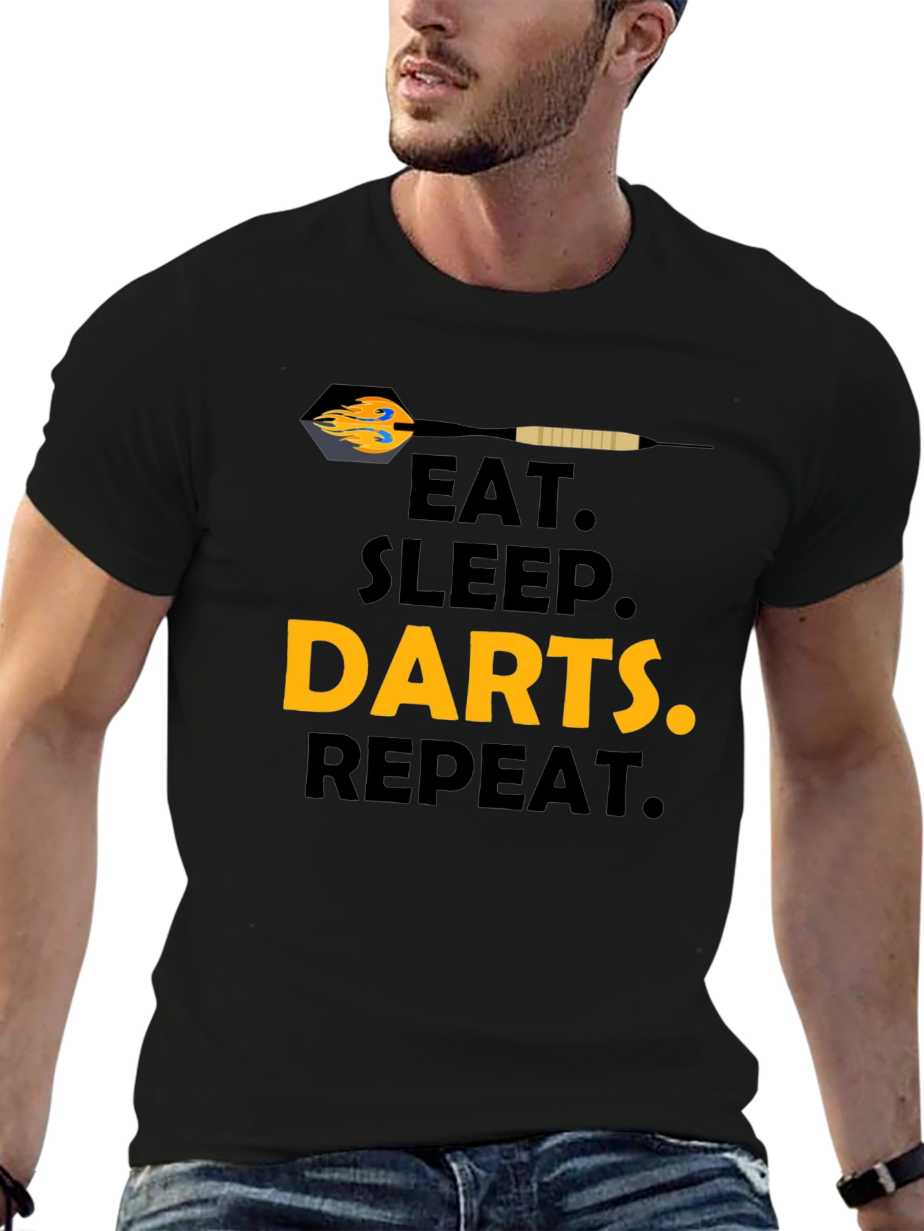 Eat Sleep Darts Repeat T-Shirt - Black
