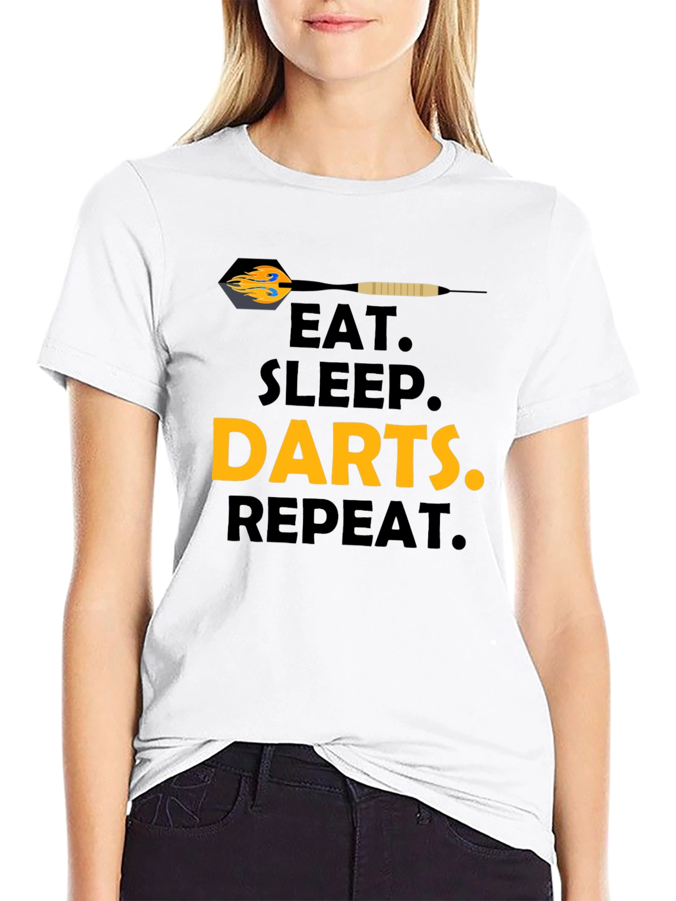 Eat Sleep Darts Repeat T-Shirt - Black