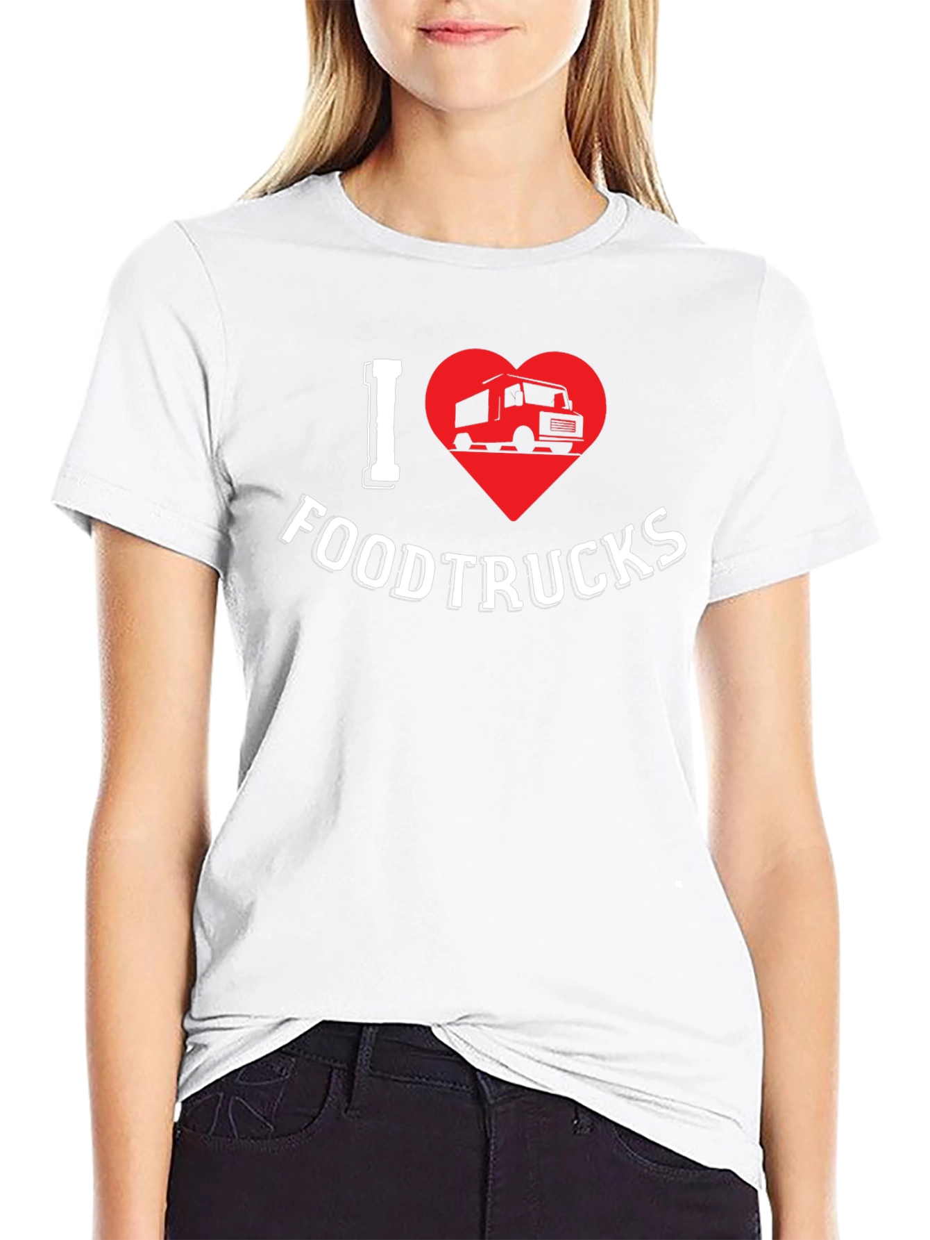 I Heart Food Trucks Graphic Tee - Black