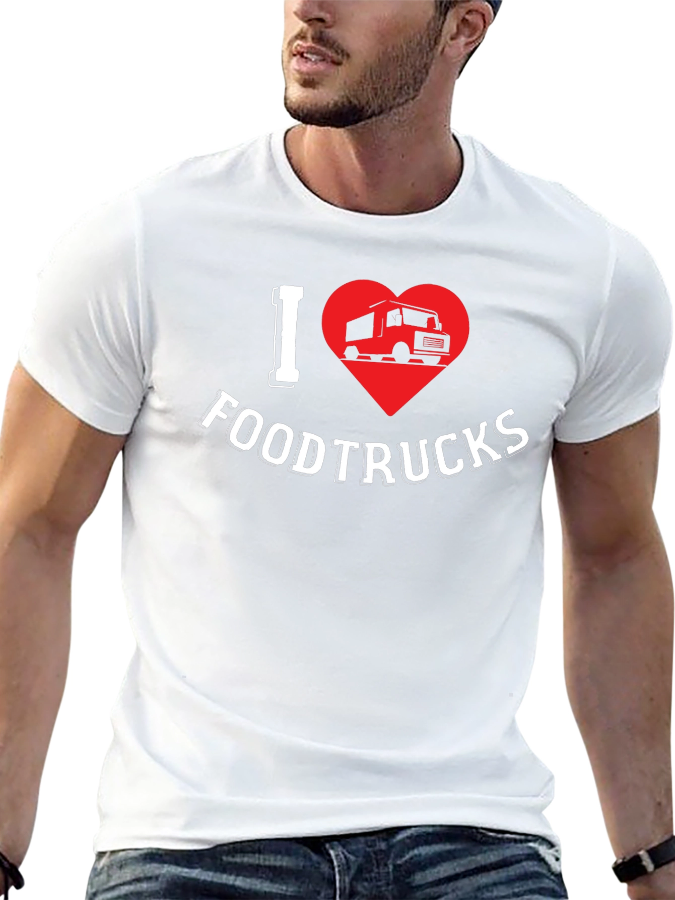 I Heart Food Trucks Graphic Tee - Black